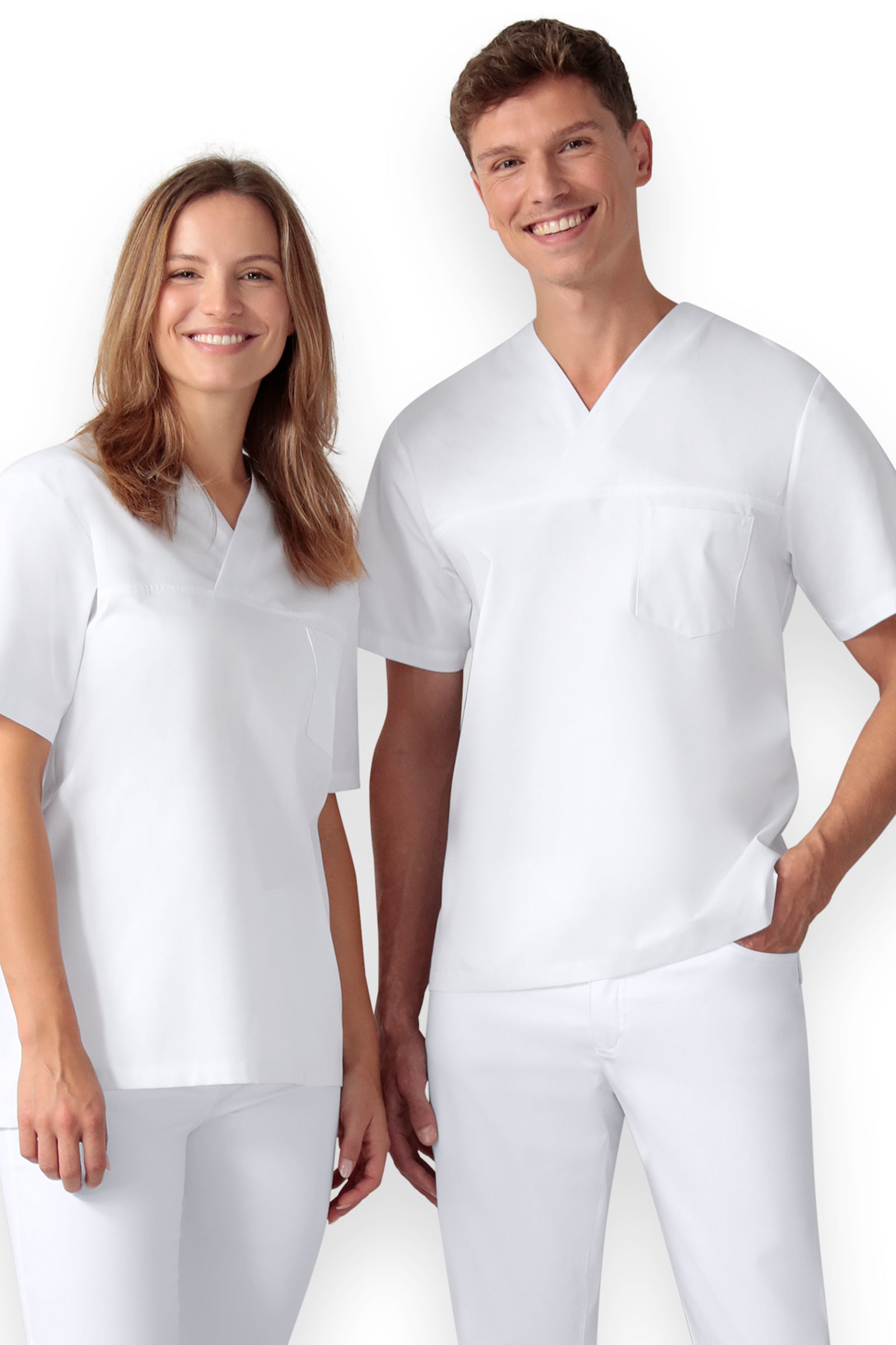 Schlupfkasack Unisex - V-Ausschnitt weiß