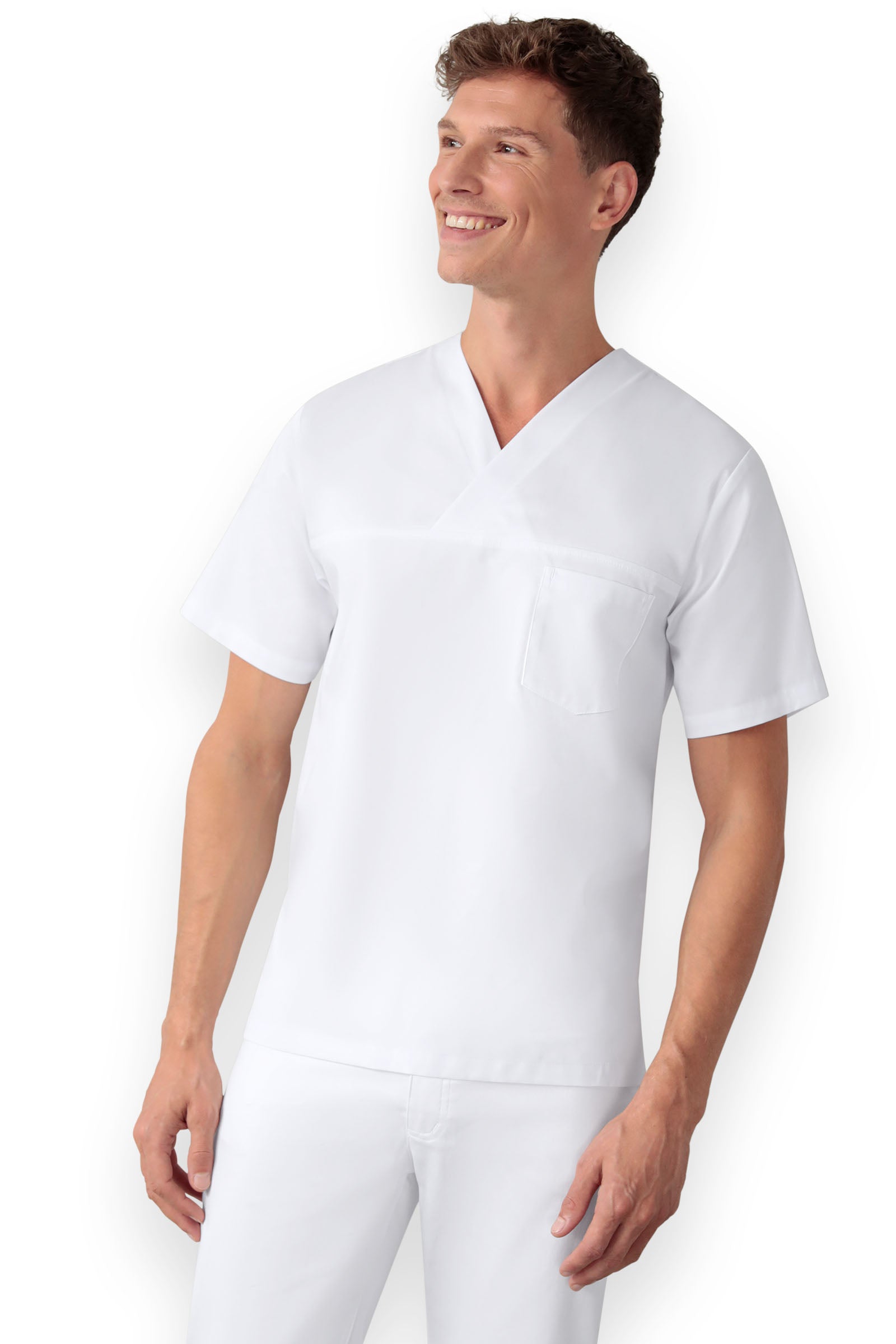 Schlupfkasack Unisex - V-Ausschnitt weiß