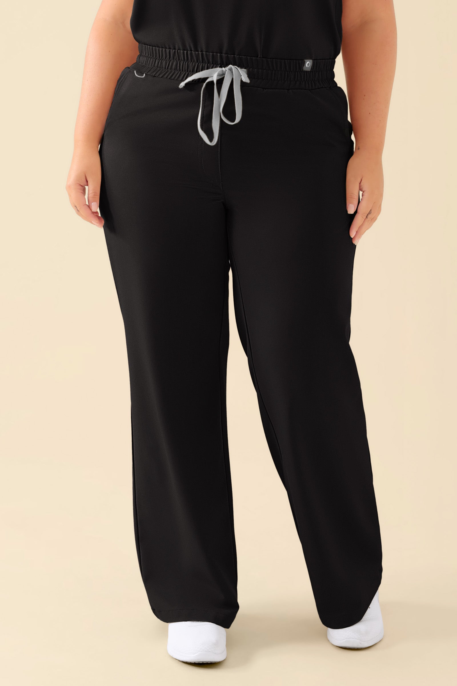 KAERE Hose Damen - weites Bein schwarz, Vorderansicht 