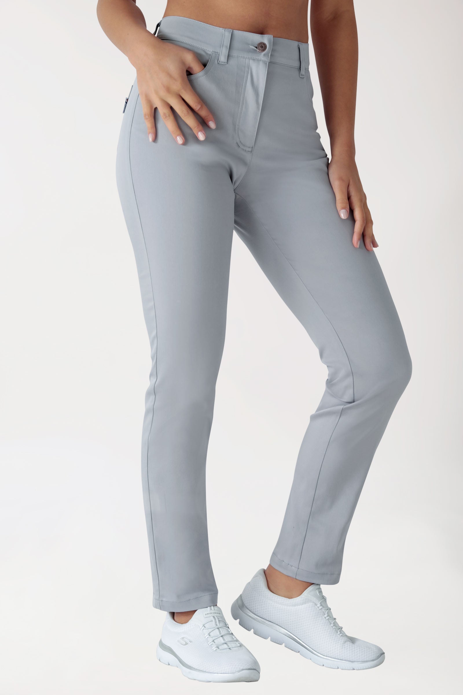 COMFY FLEX 5-Pocket Hose Damen - gerades Bein grau