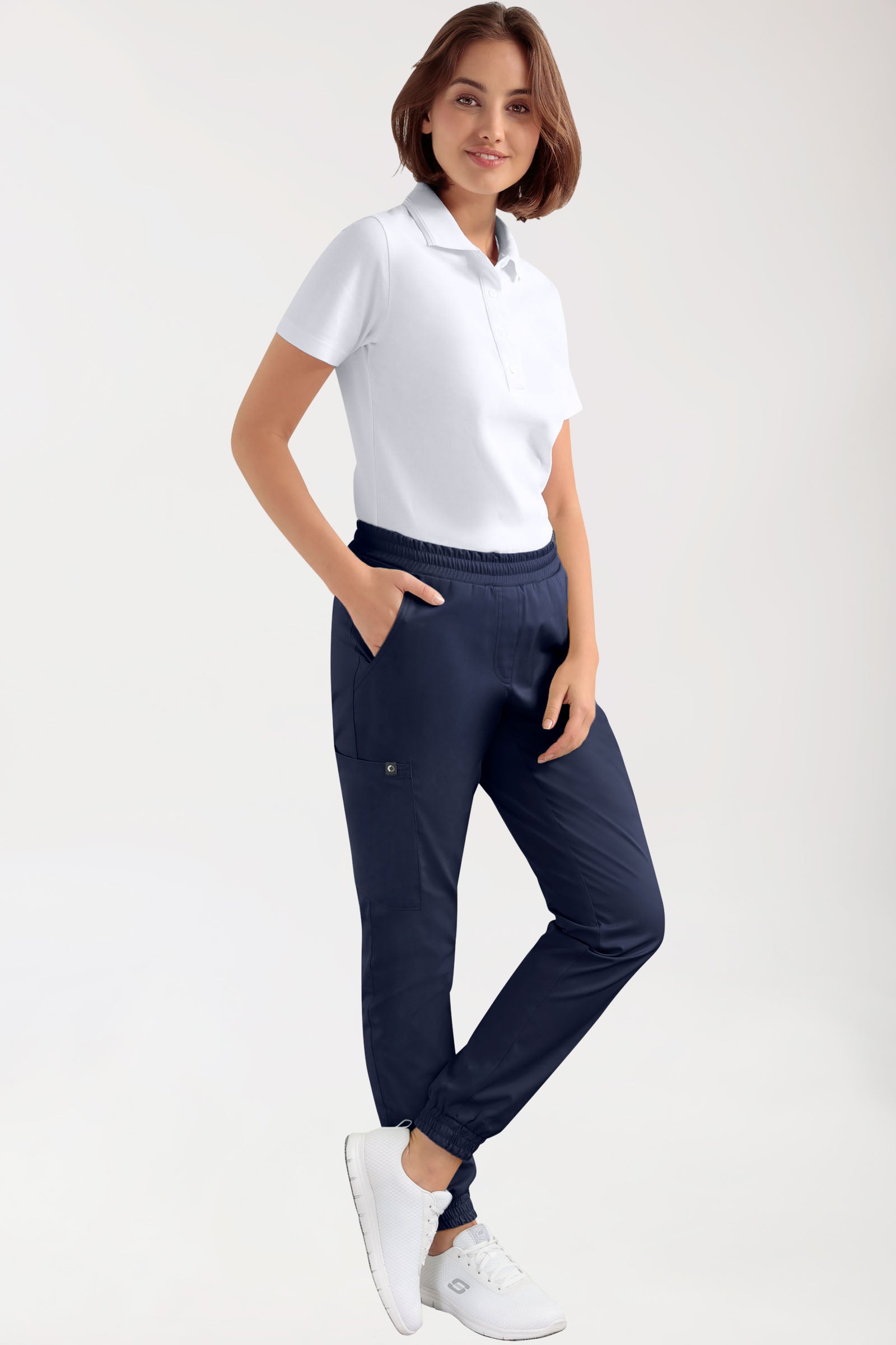 CORE Cargohose Damen - Jogpants Style navy, Vorderansicht 