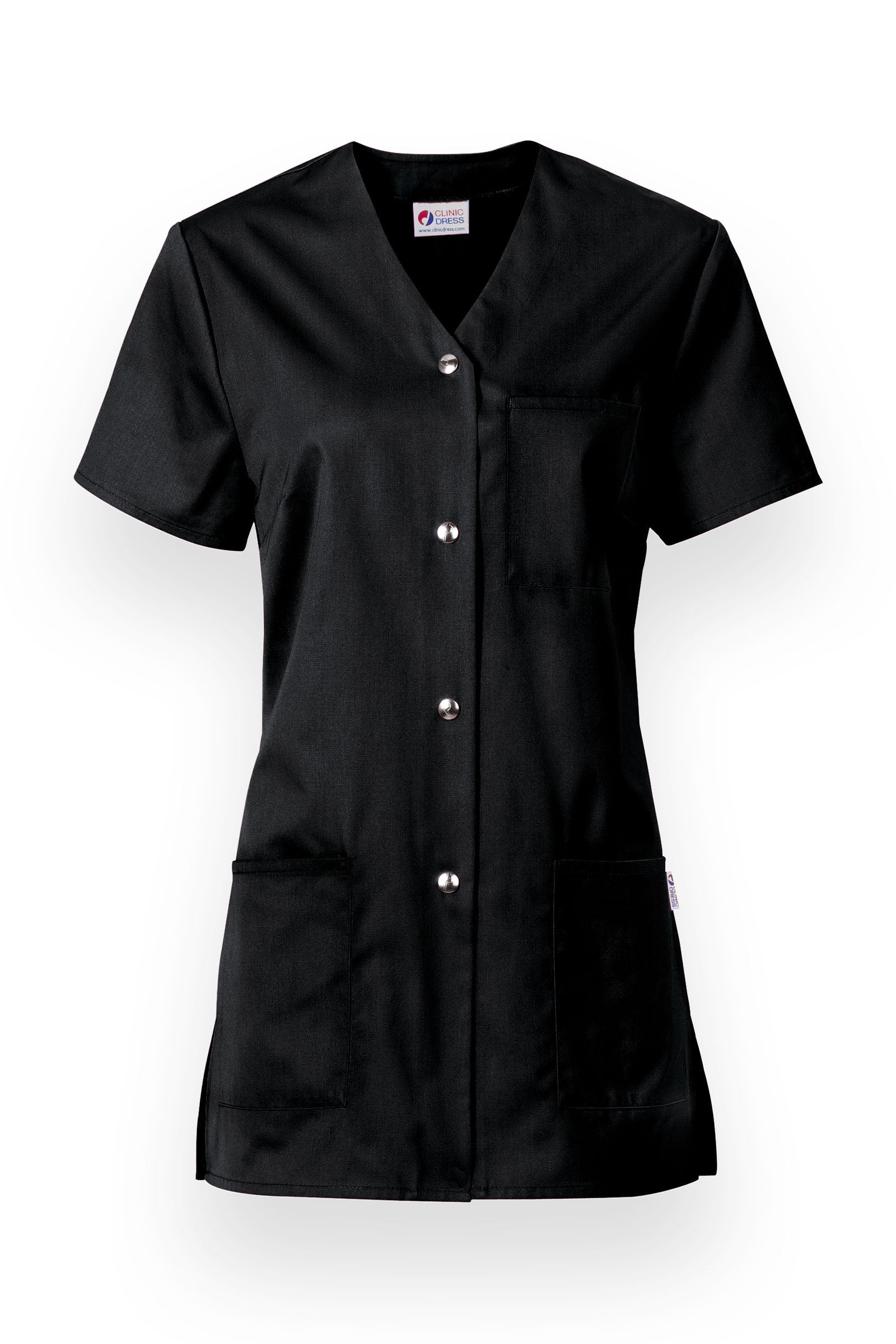 Beauty Kasack Damen - durchgeknöpft schwarz