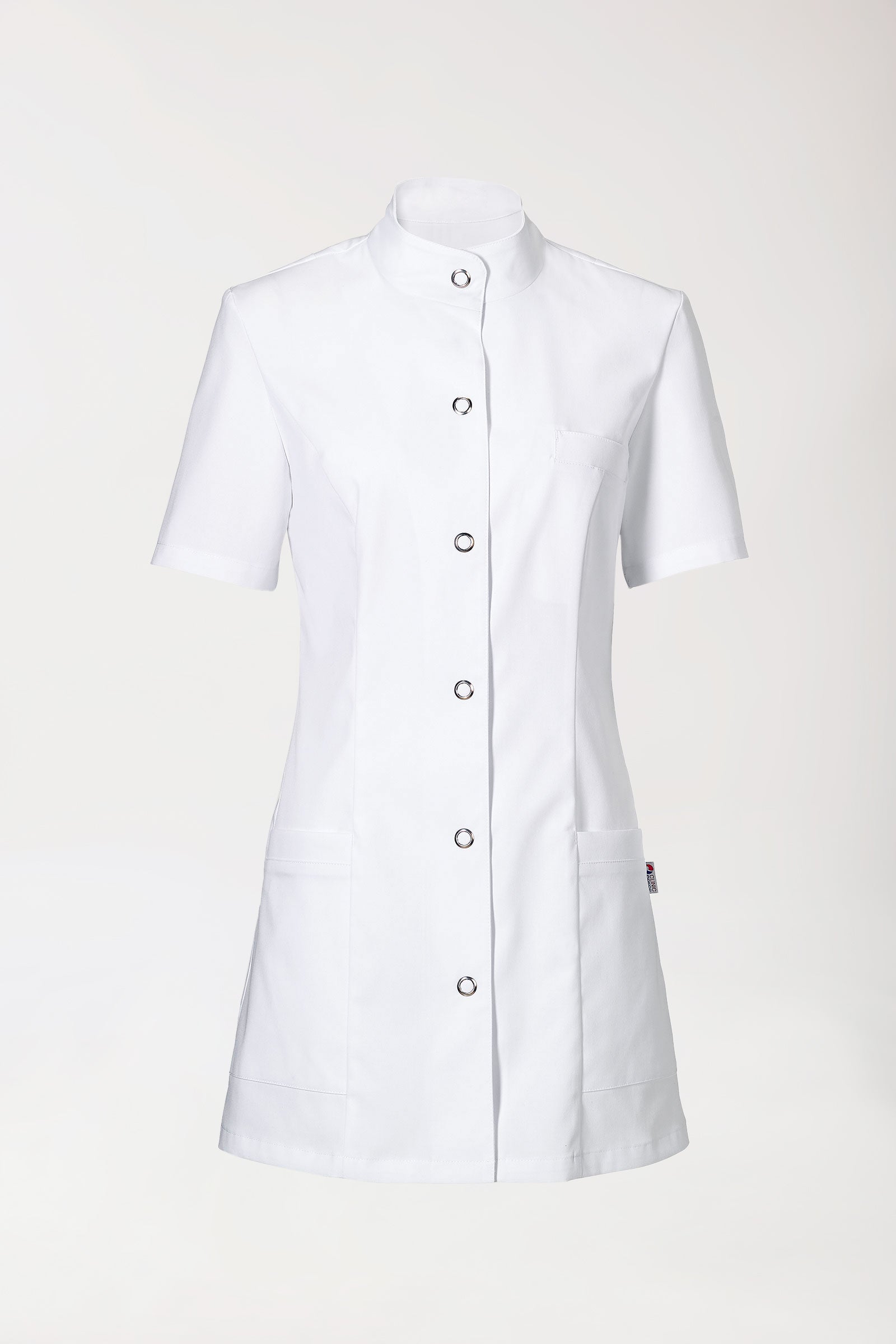 Beauty Kasack Damen - Stehkragen weiß