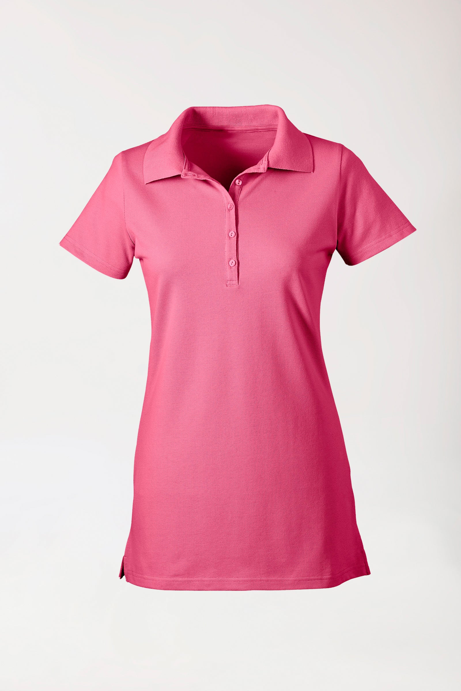 Stretch Longshirt Damen - Polokragen rosenholz