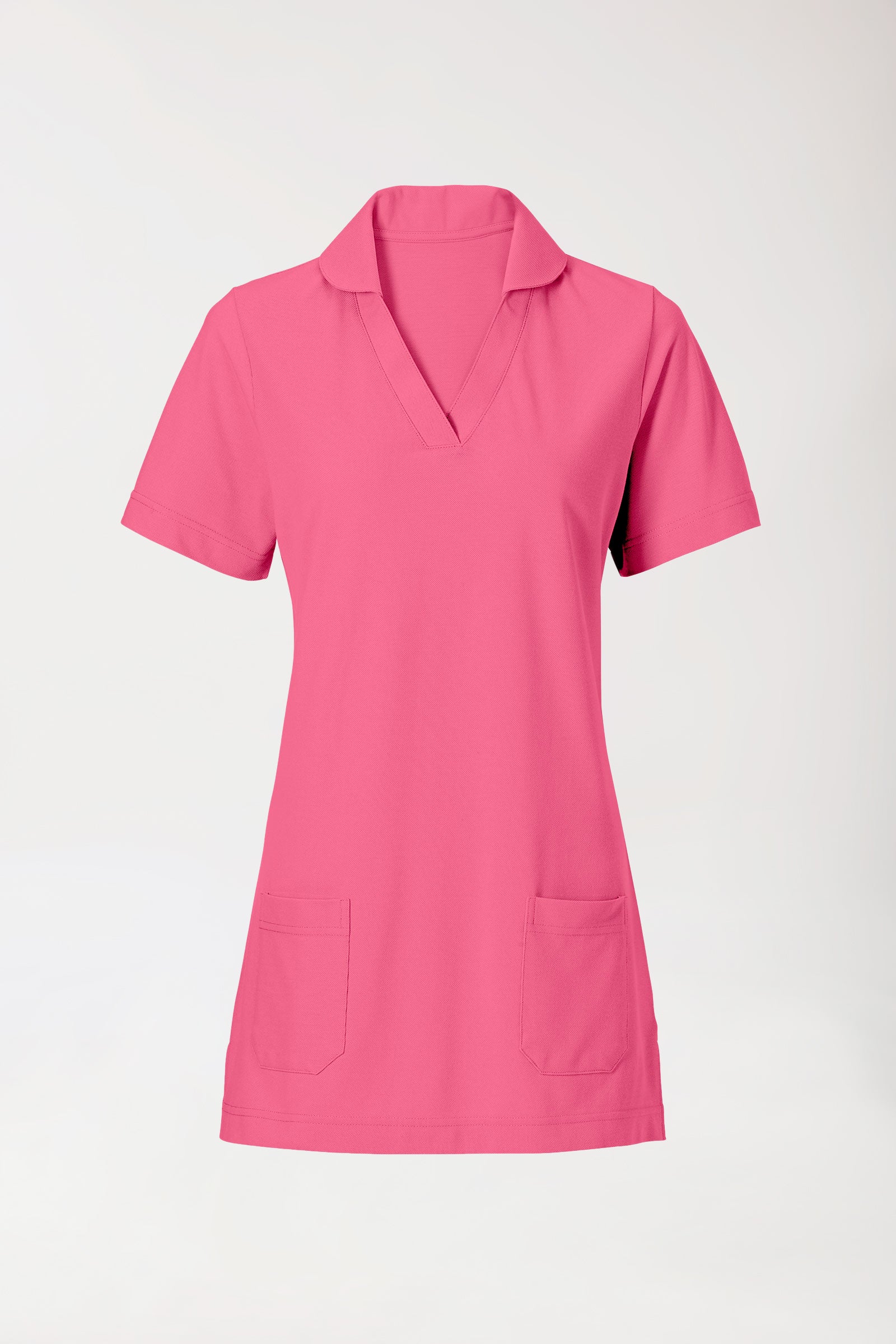 Piqué Longshirt Damen - mit Kragen rosenholz