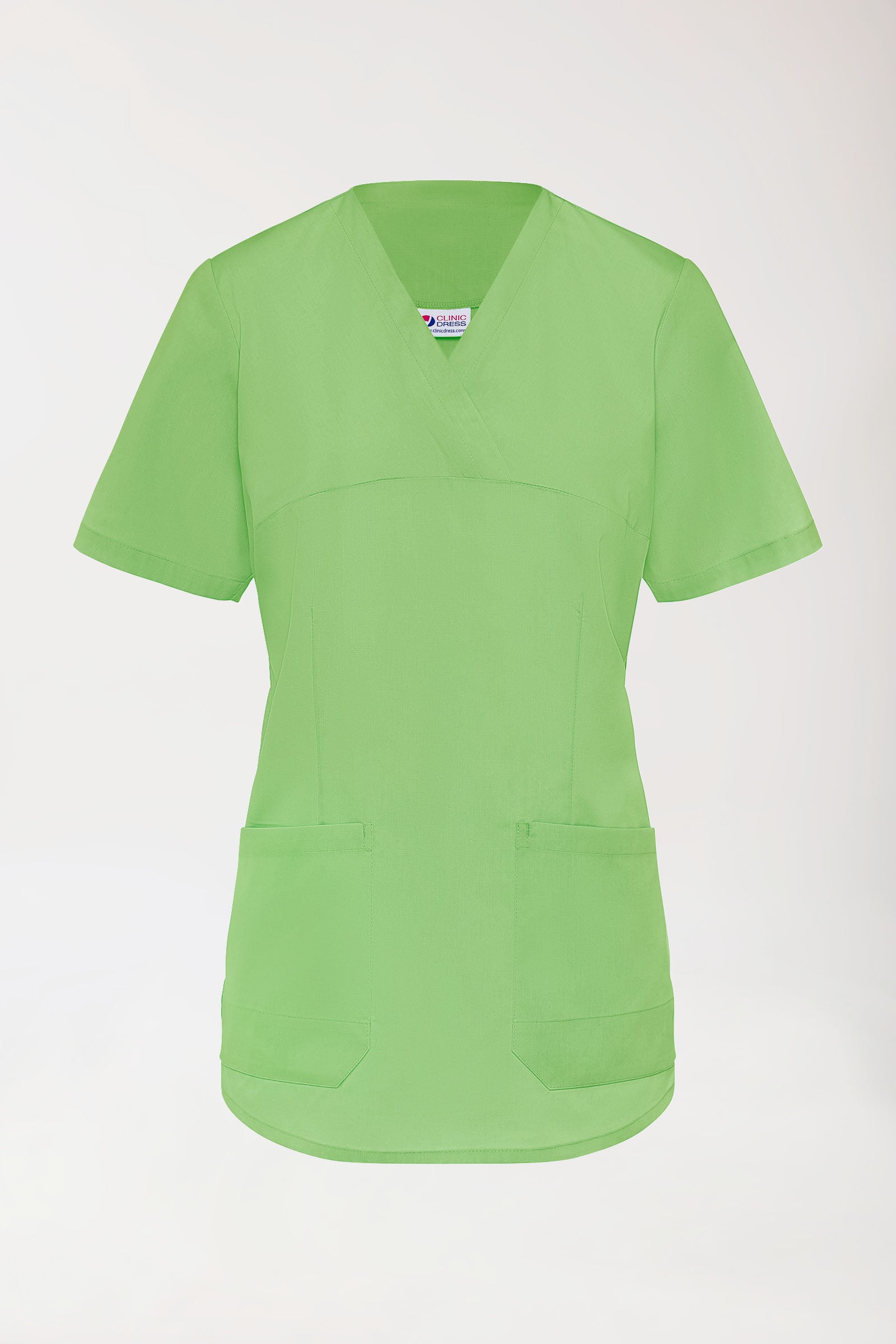 Stretch Schlupfkasack Damen - V-Ausschnitt apfelgrün