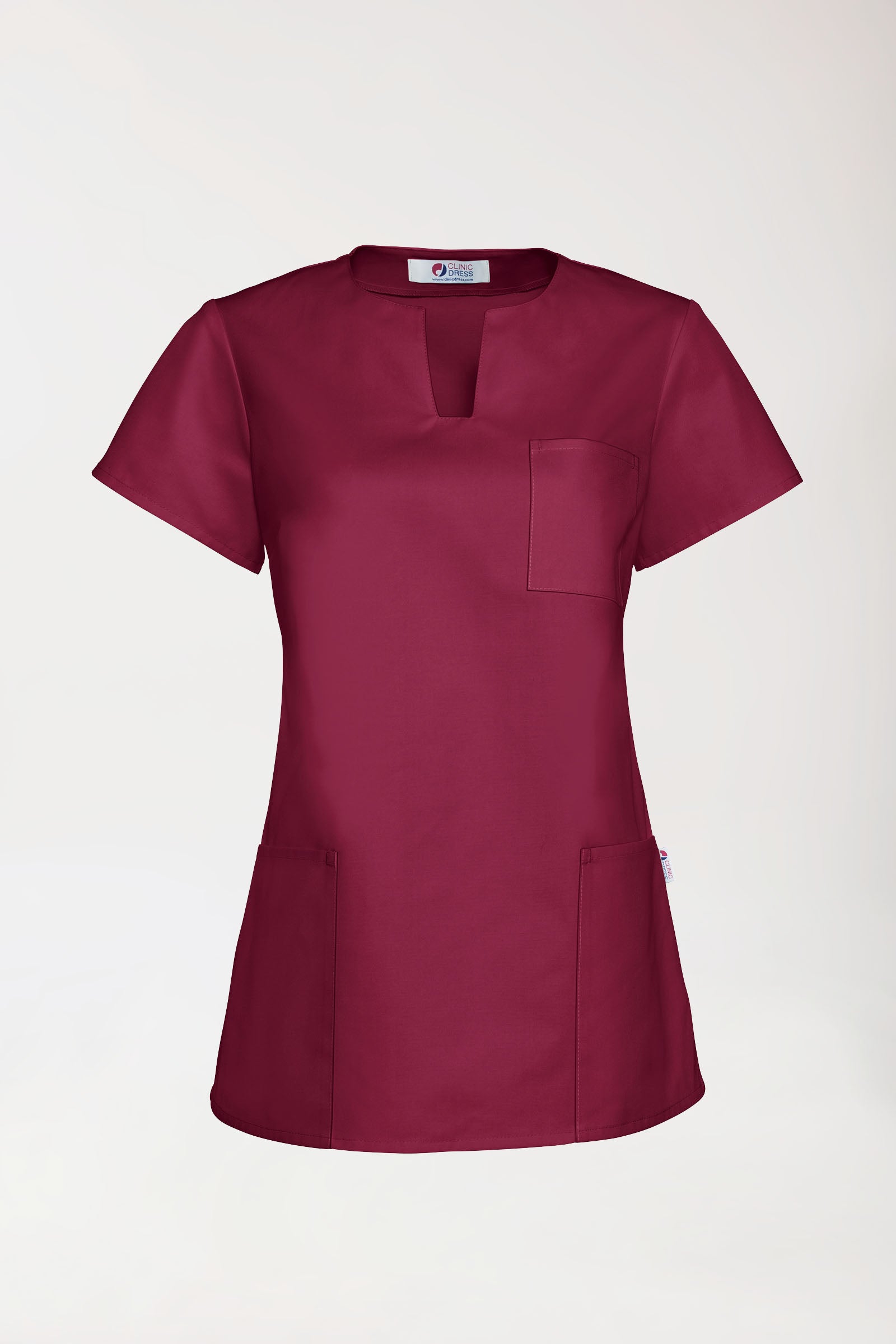 JUST STRONG Schlupfkasack Damen - eckiger Ausschnitt bordeaux