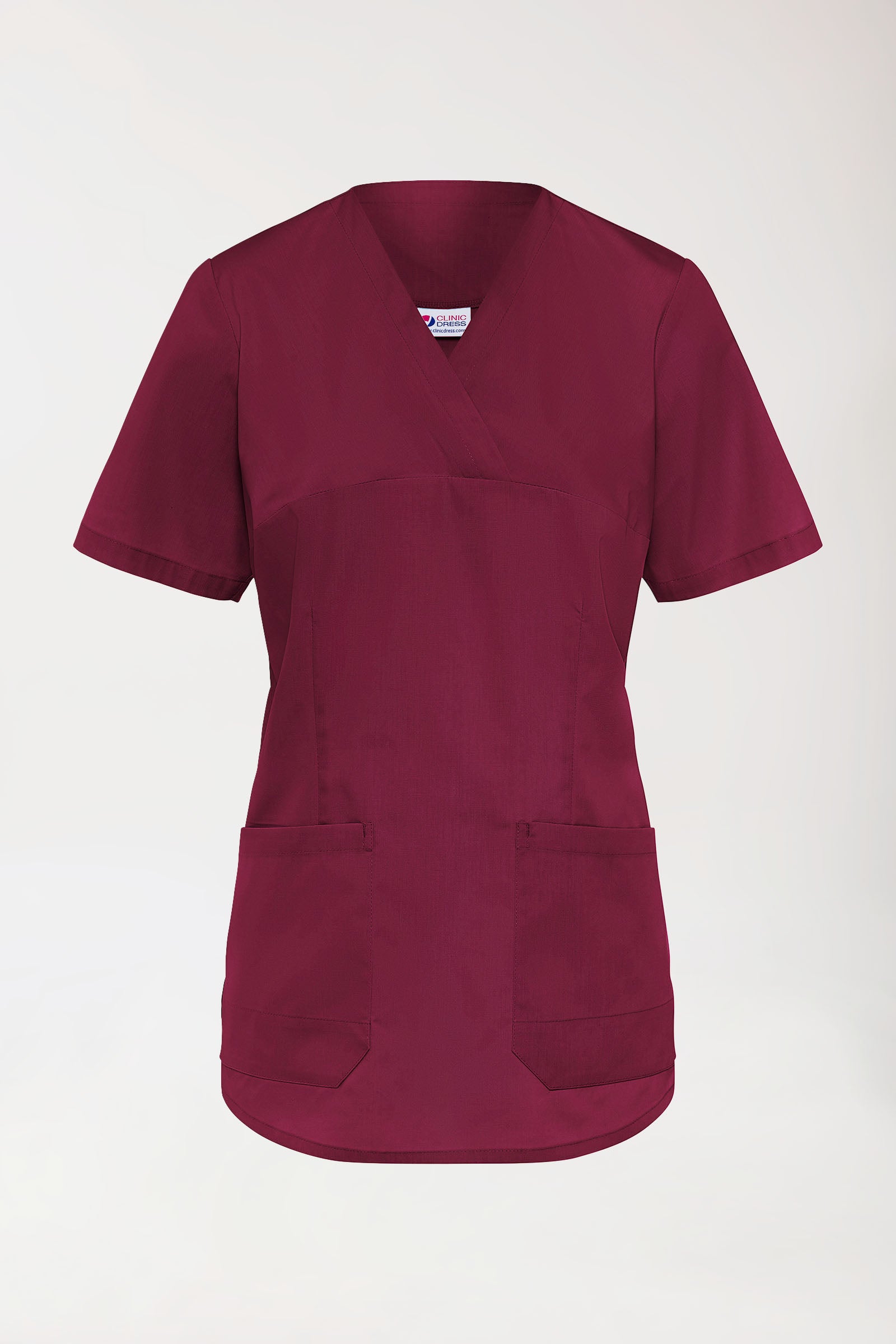 Stretch Schlupfkasack Damen - V-Ausschnitt bordeaux