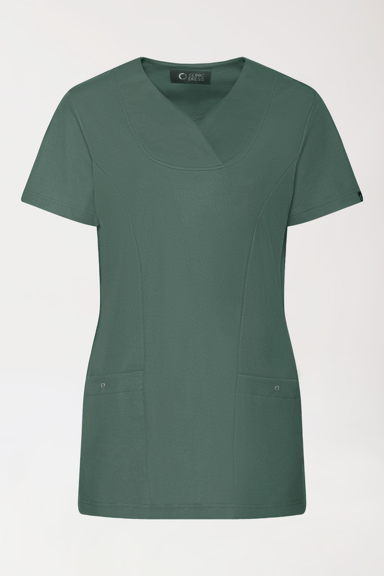 COMFY FLEX Stretch Schlupfkasack Damen - Herzausschnitt dunkelgrün
