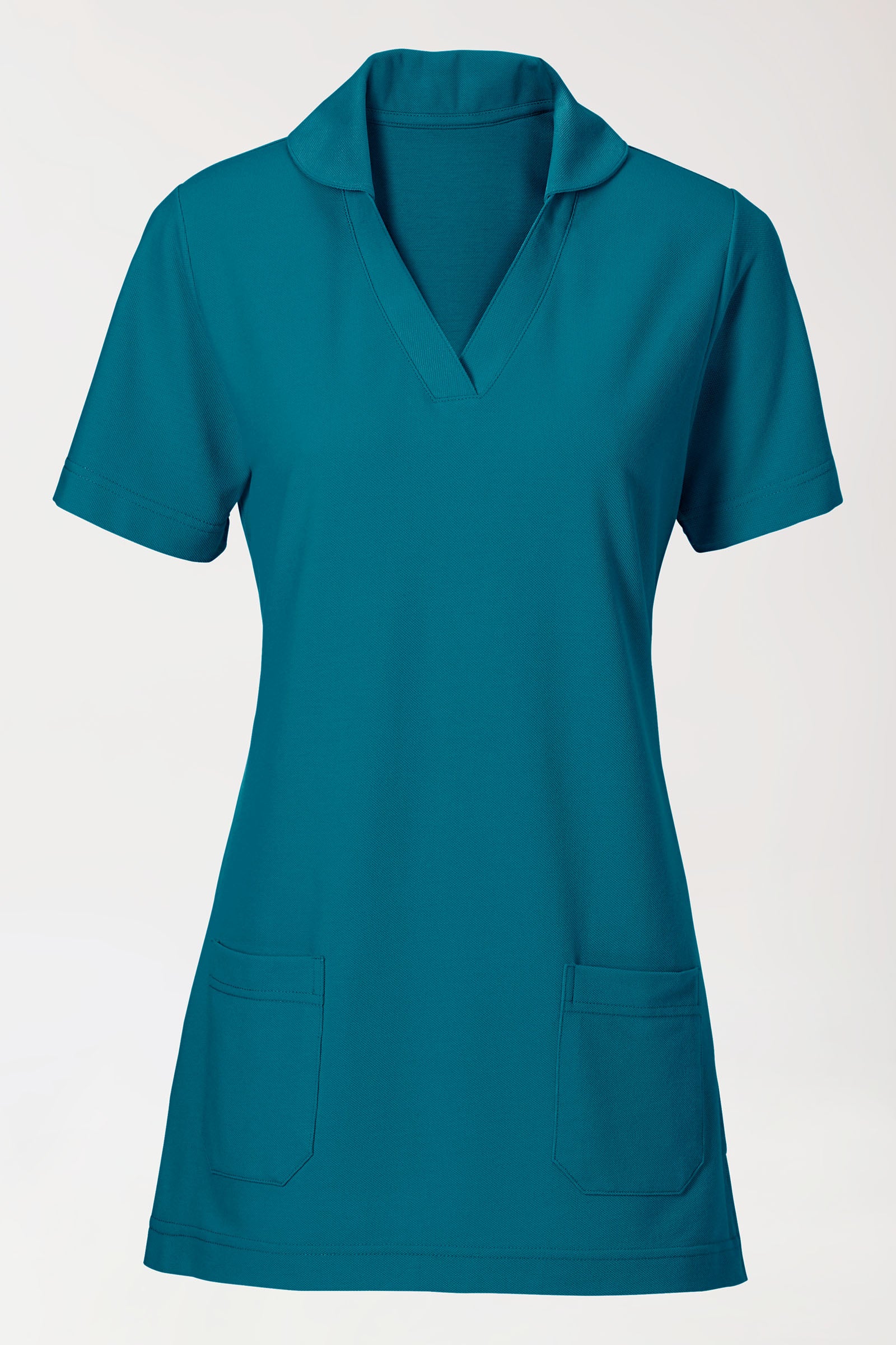 COMFY FLEX Stretch Schlupfkasack Damen - Schalkragen petrol