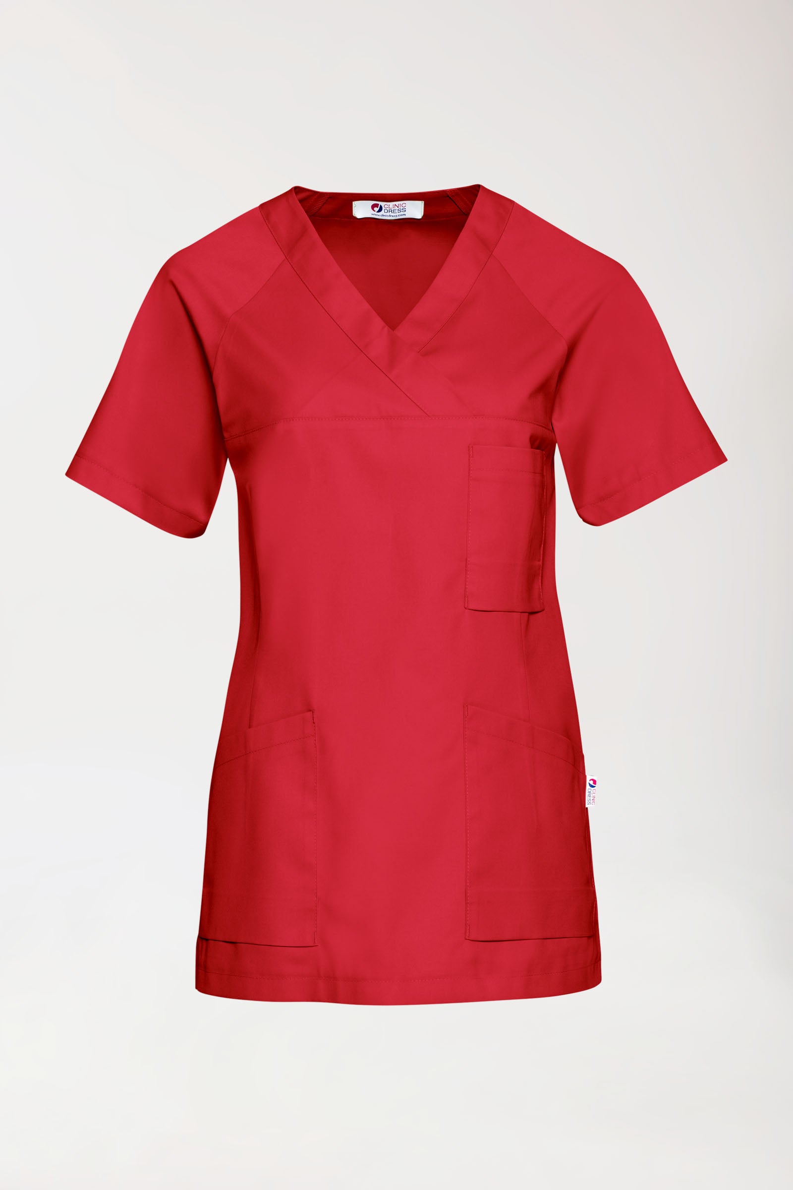 CORE Schlupfkasack Damen - V-Ausschnitt rot