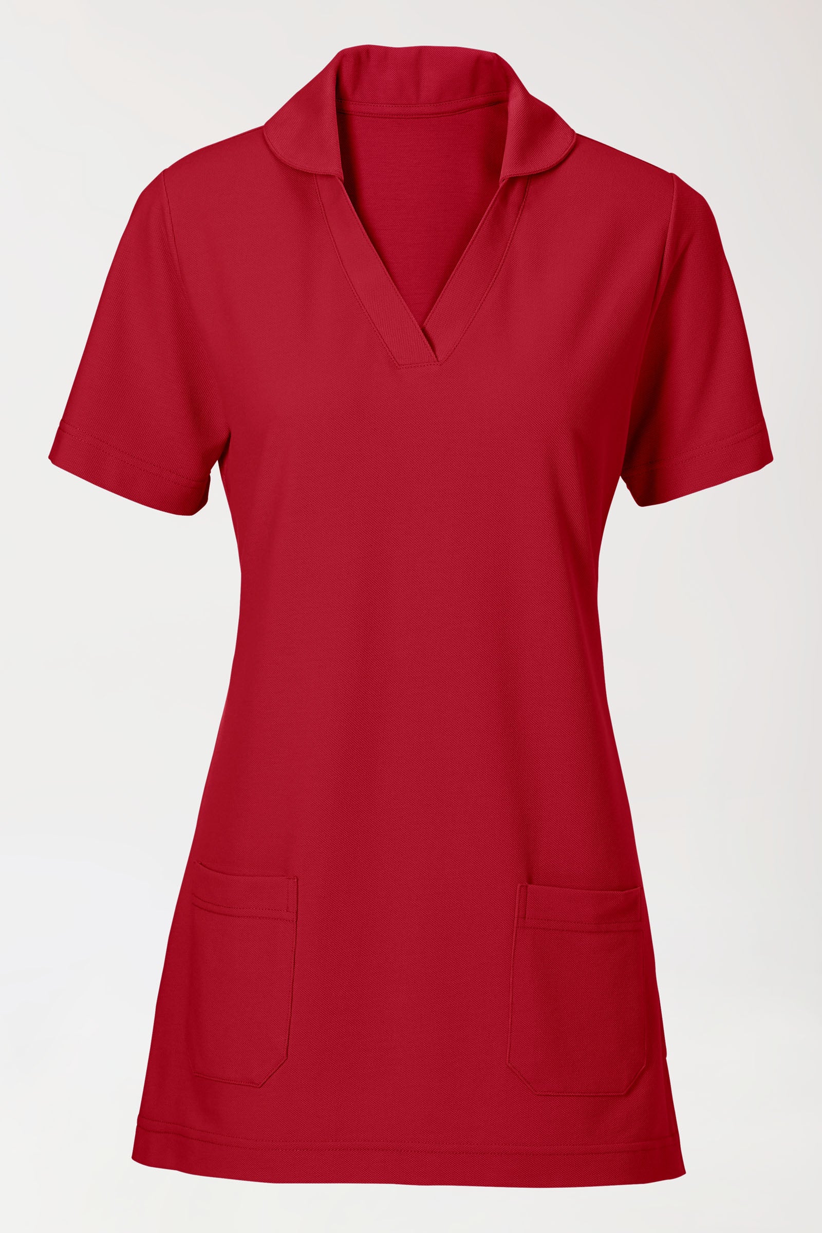 COMFY FLEX Stretch Schlupfkasack Damen - Schalkragen rot