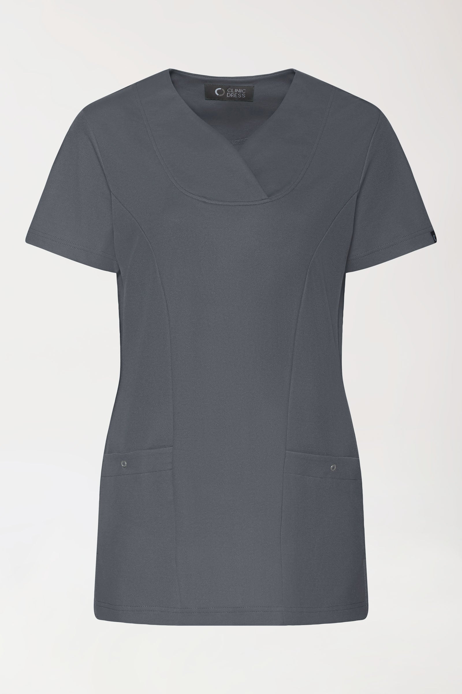 COMFY FLEX Stretch Schlupfkasack Damen - Herzausschnitt steingrau