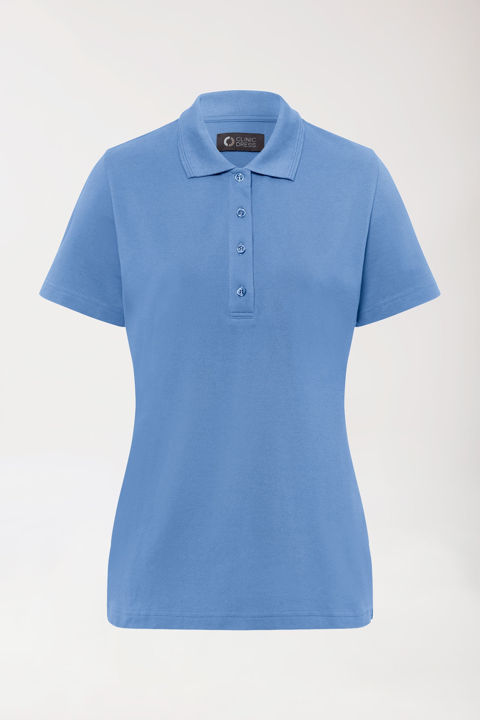 COMFY FLEX Stretch Shirt Damen - Polokragen himmelblau