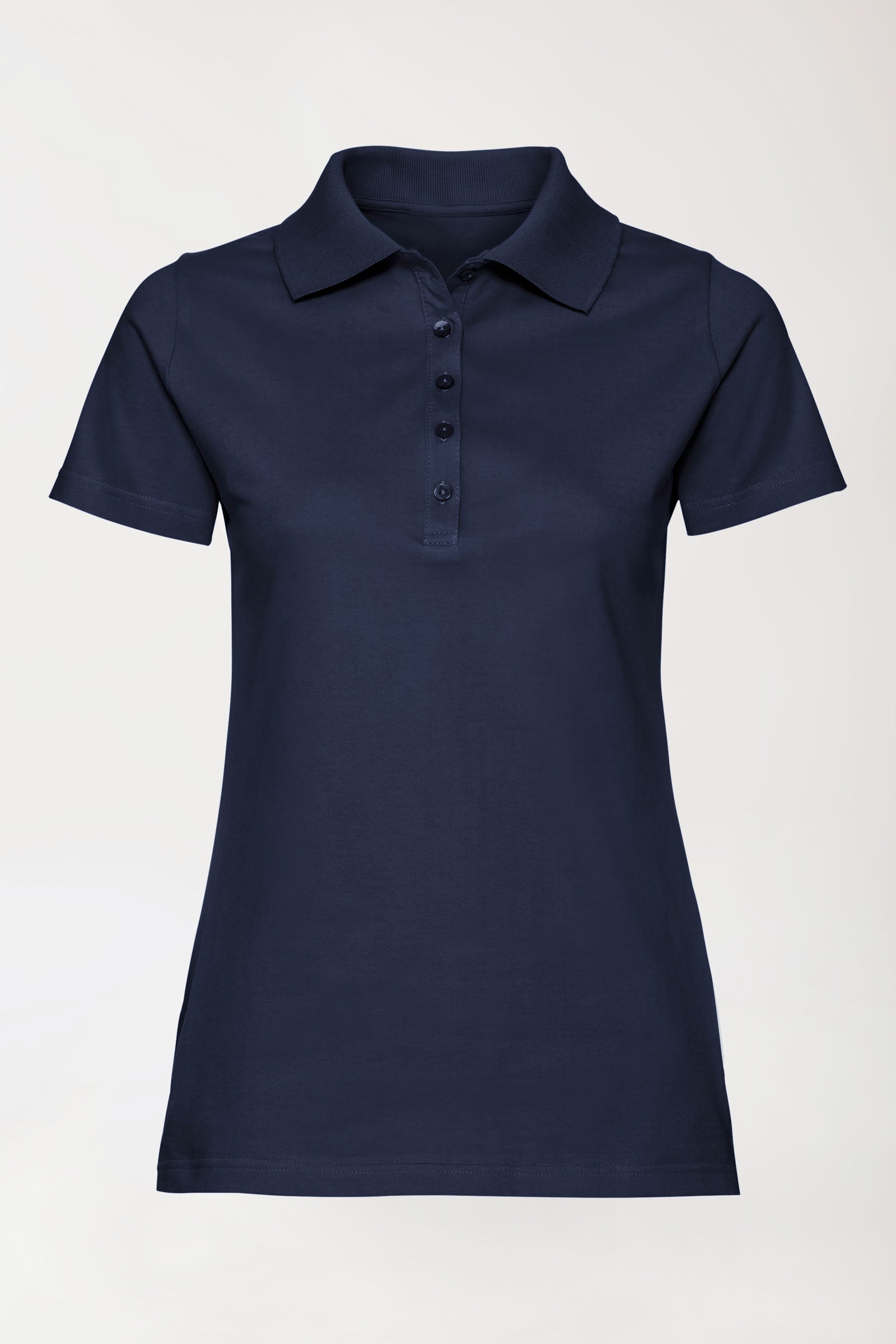 Stretch Shirt Damen - Polokragen navy