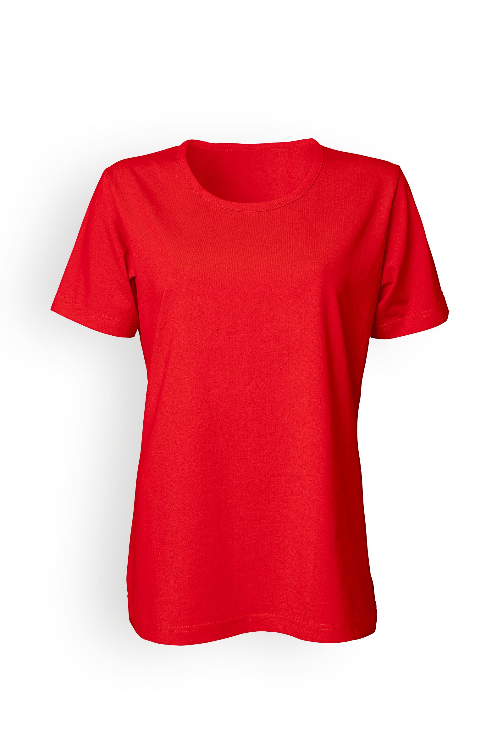 Shirt Damen Industriewäsche geeignet nach EN ISO 15797 - 1/2 Arm rot, Vorderansicht 