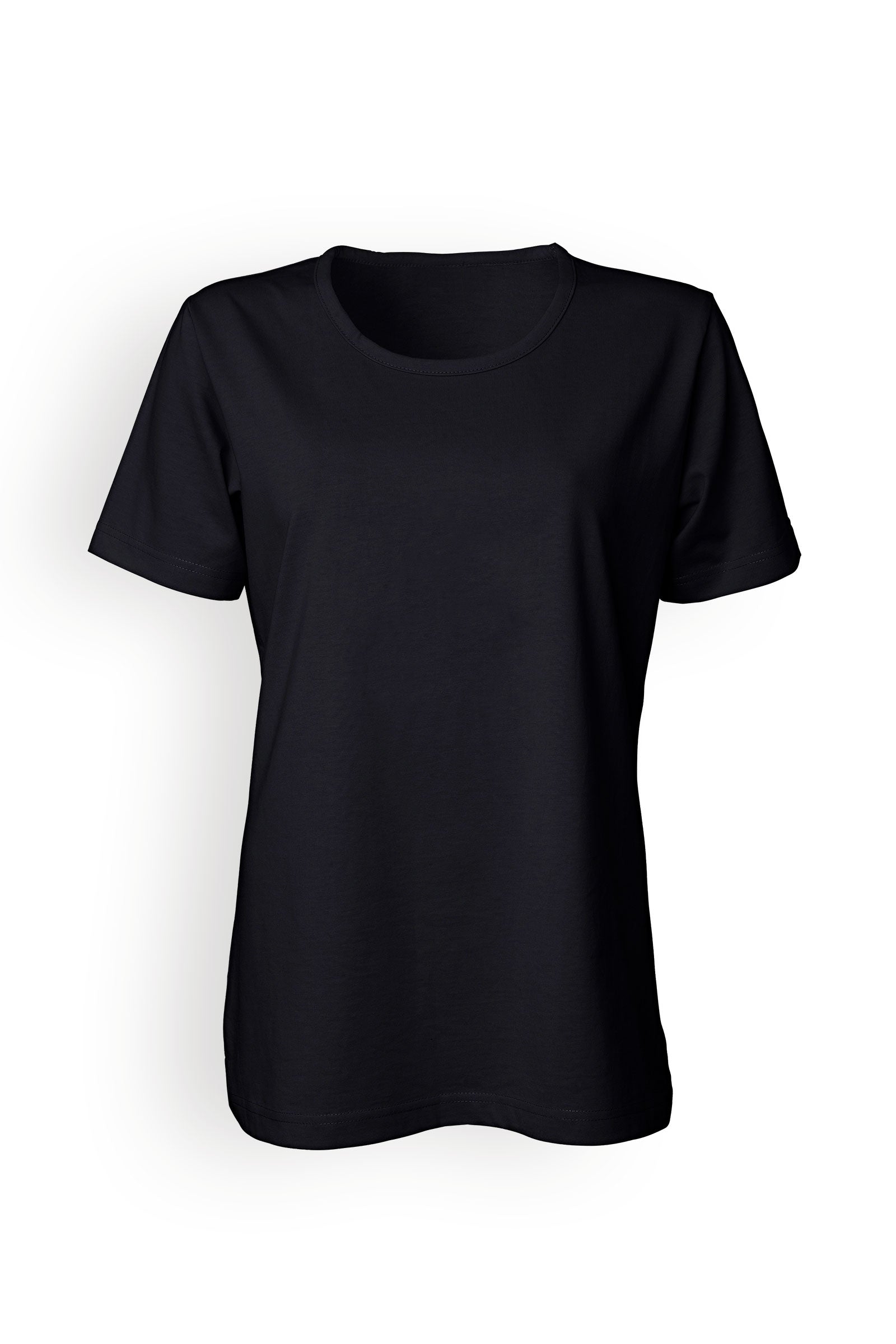 Shirt Damen Industriewäsche geeignet nach EN ISO 15797 - 1/2 Arm schwarz, Vorderansicht 