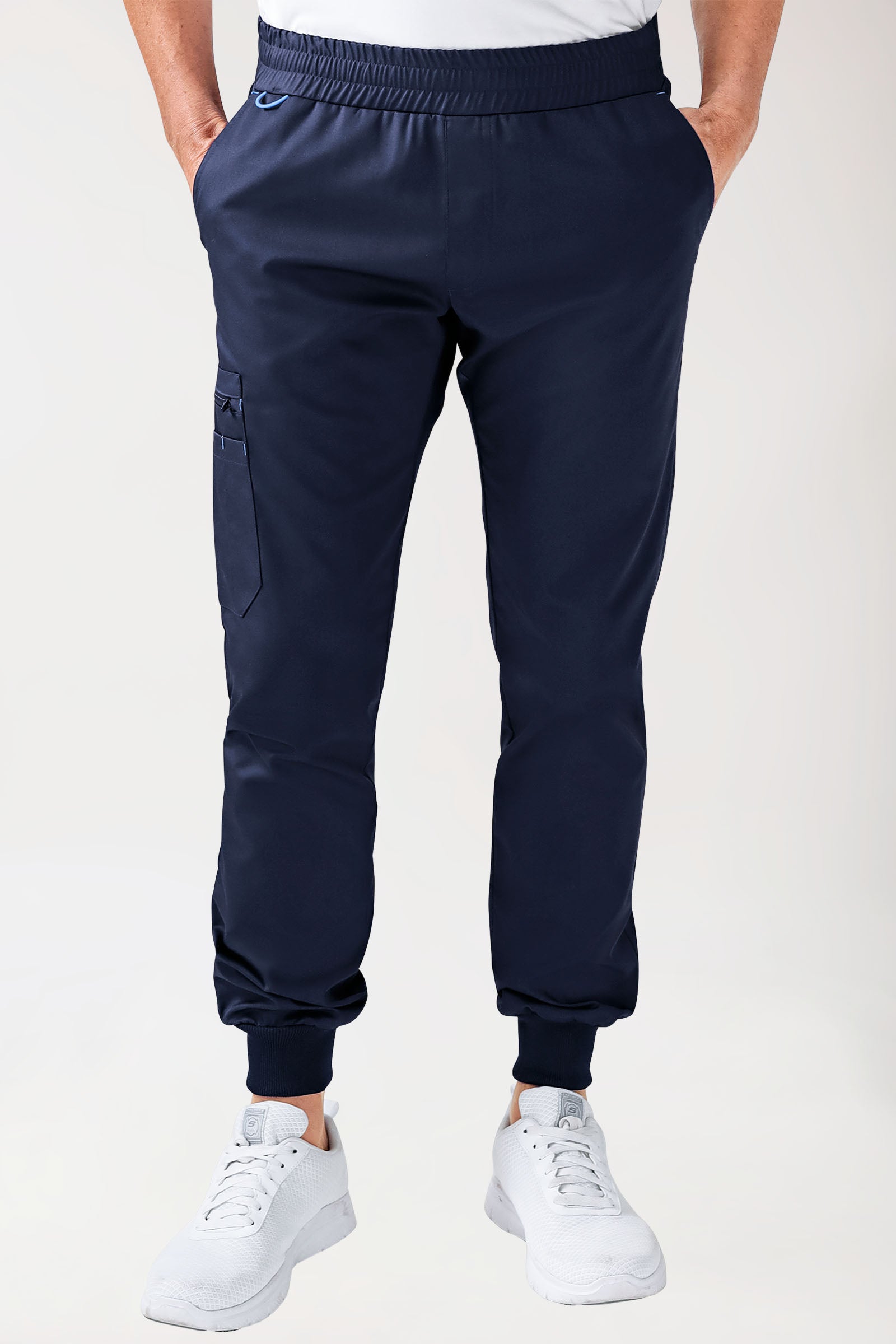 CLINIC STRETCH Hose Herren - Saumbündchen navy/himmelblau