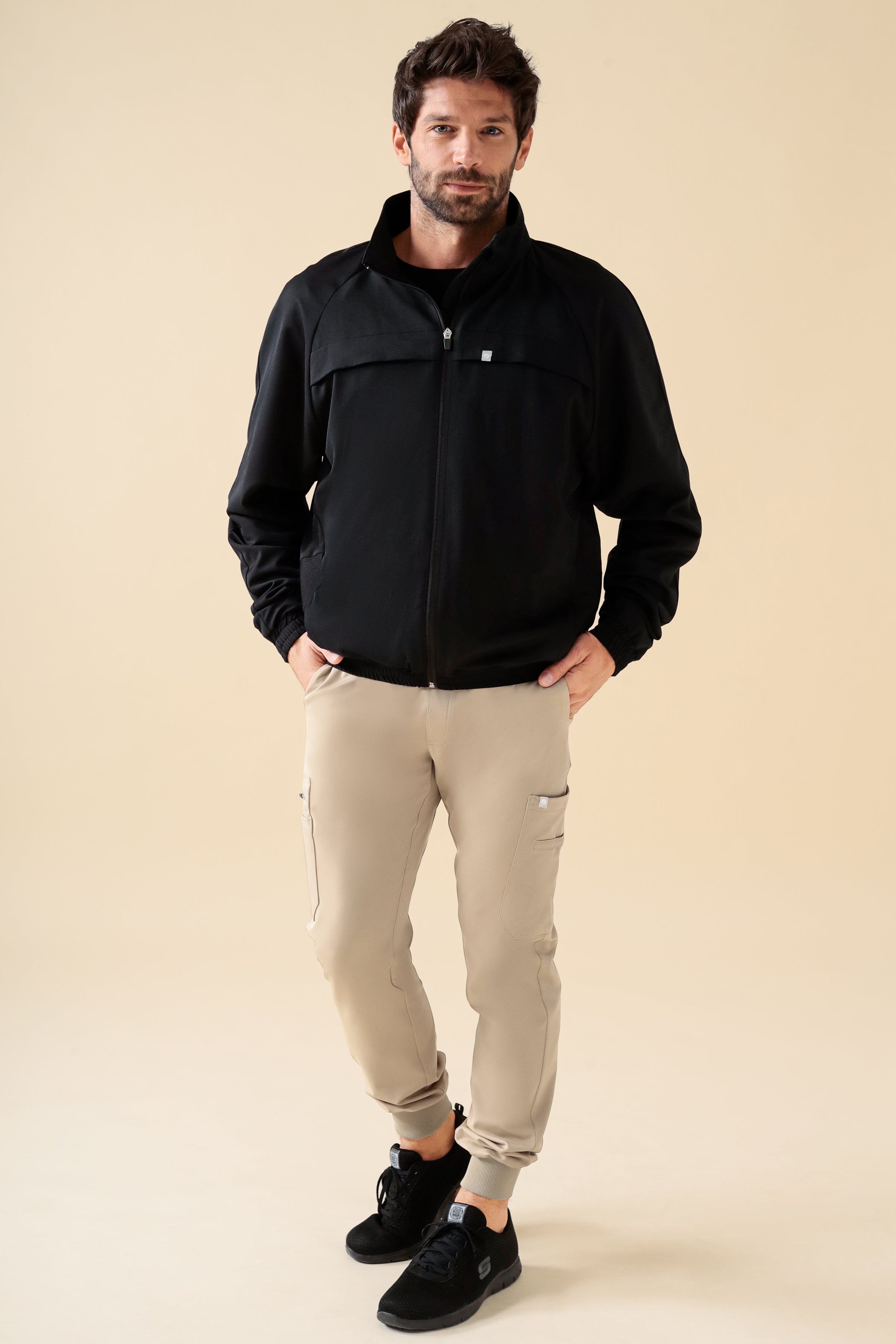 KAERE Hose Herren - Saumbündchen Kurzgr. mit Beintaschen sand