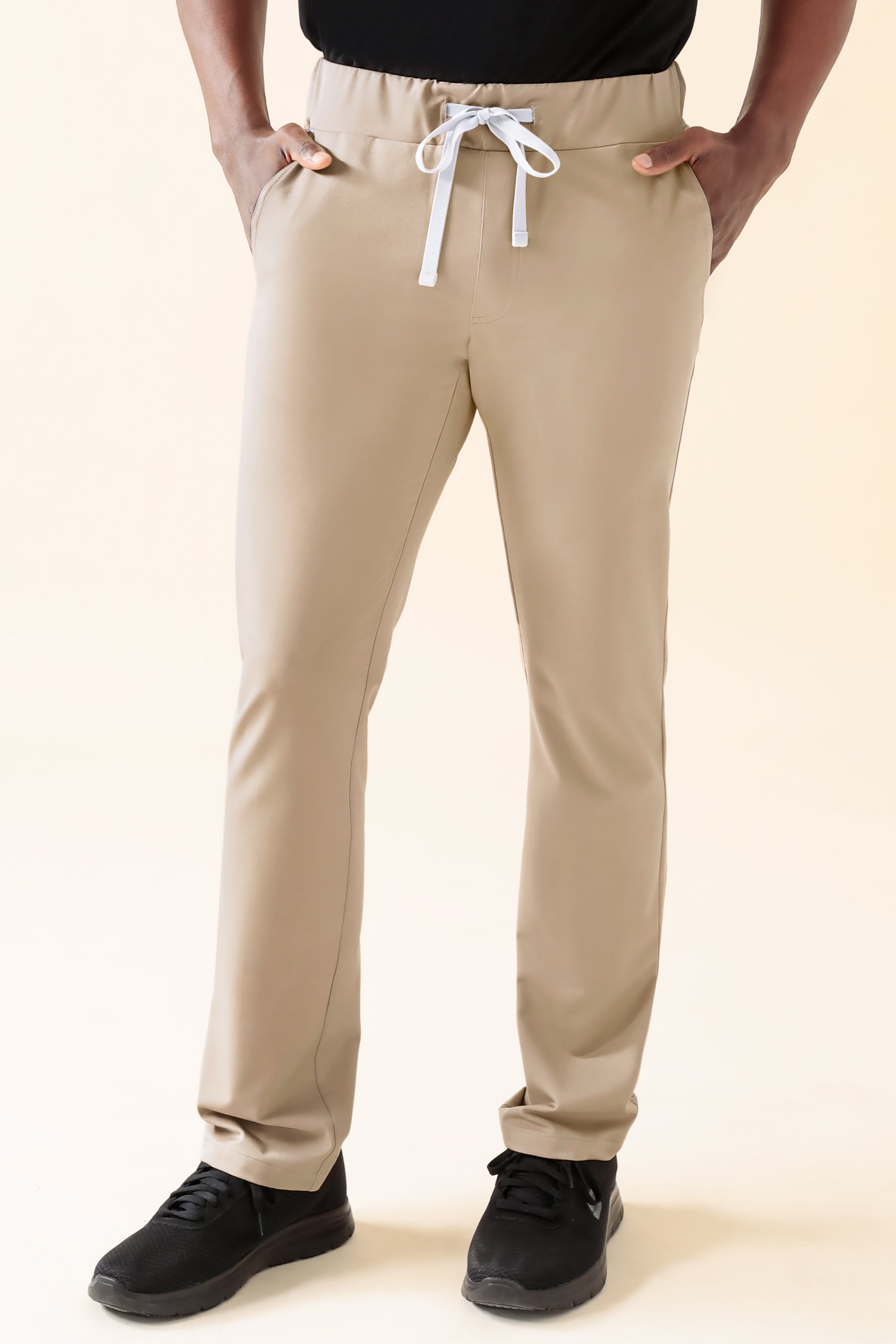 KAERE Hose Herren - gerader Saum ohne Beintaschen sand