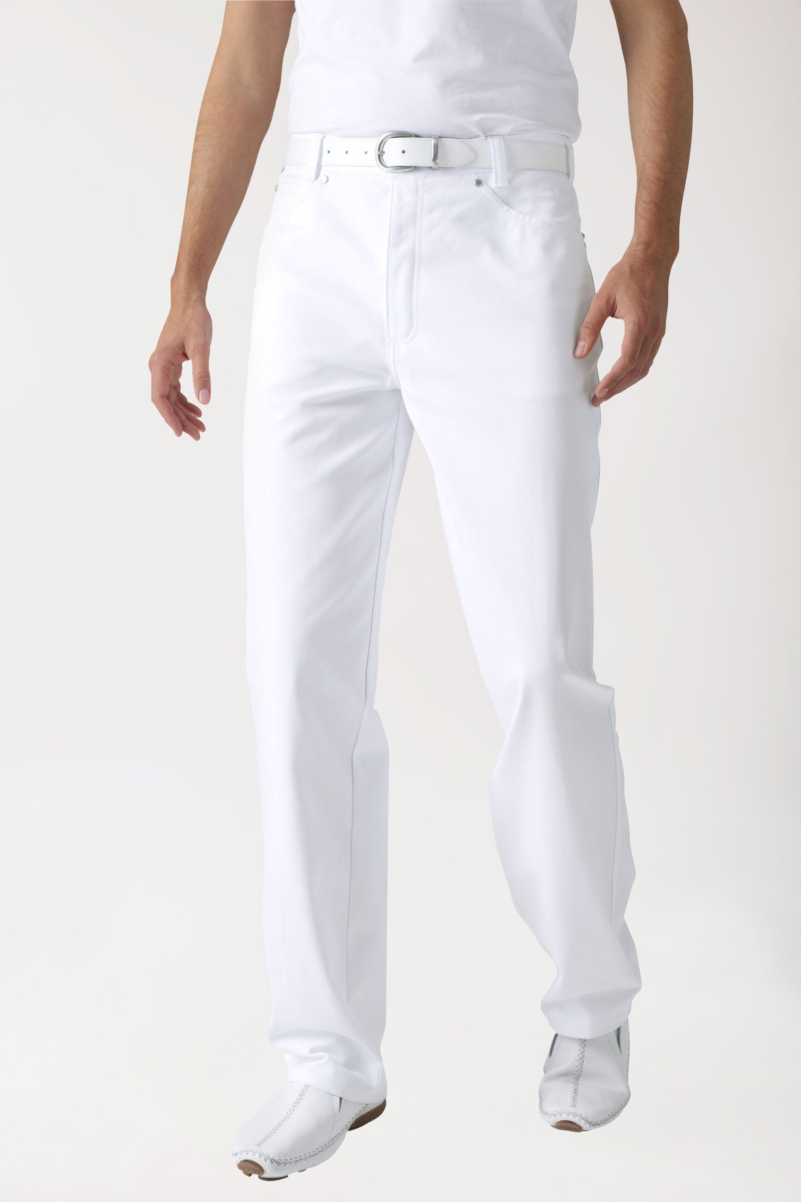 5-Pocket Hose Herren - Jeanslook weiß