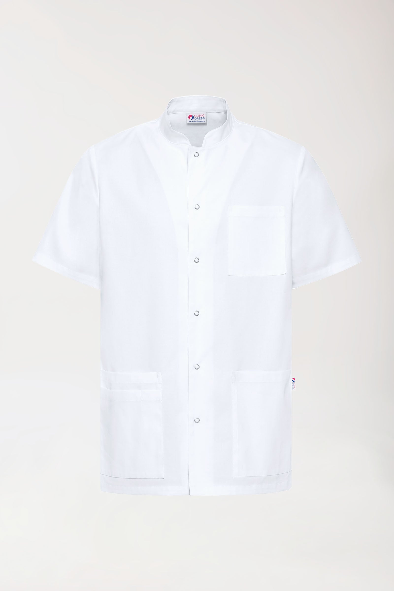 CLINIC STRETCH Kasack Herren - durchgeknöpft weiß