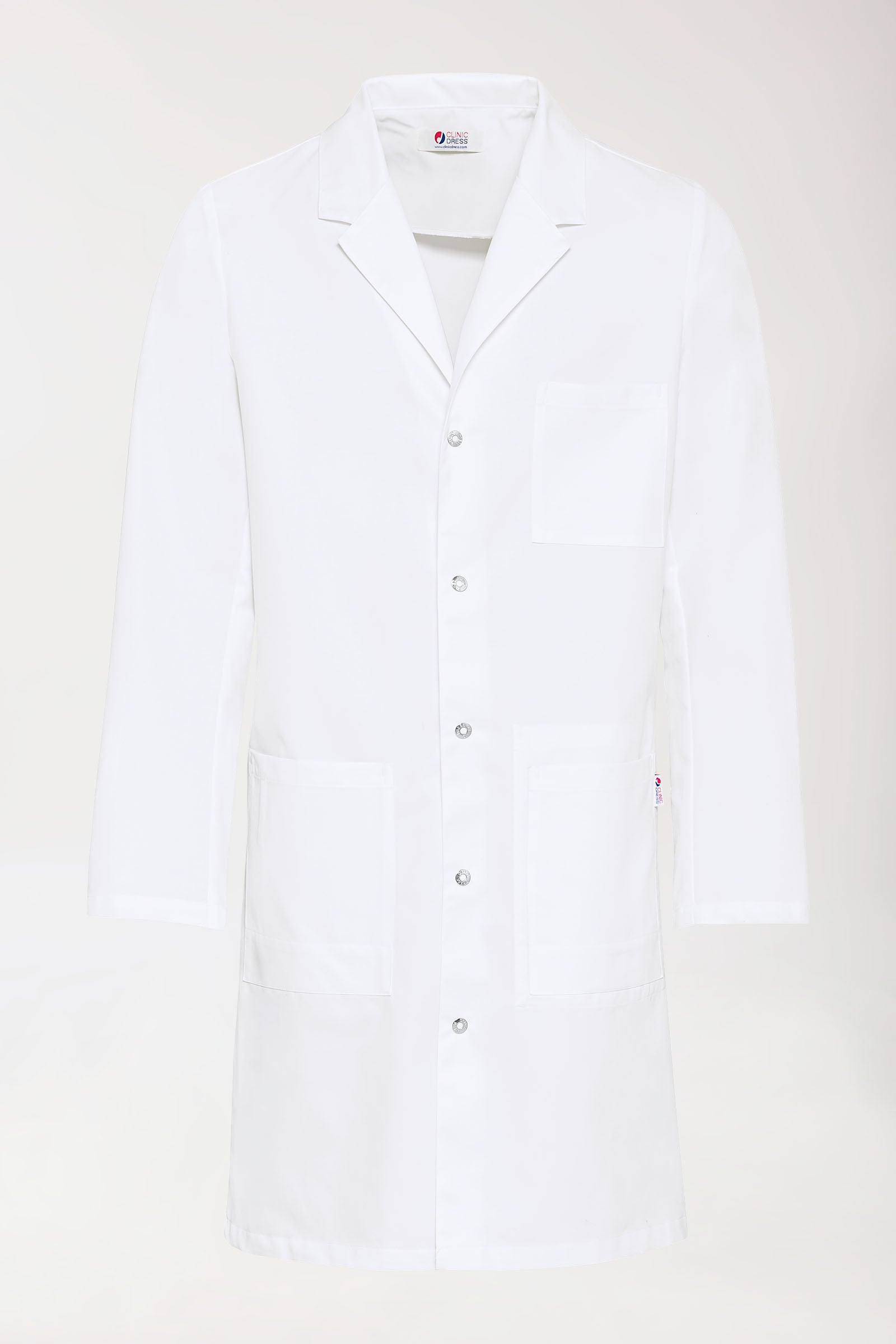 Mantel Herren - Reverskragen - Druckknopfleiste weiß