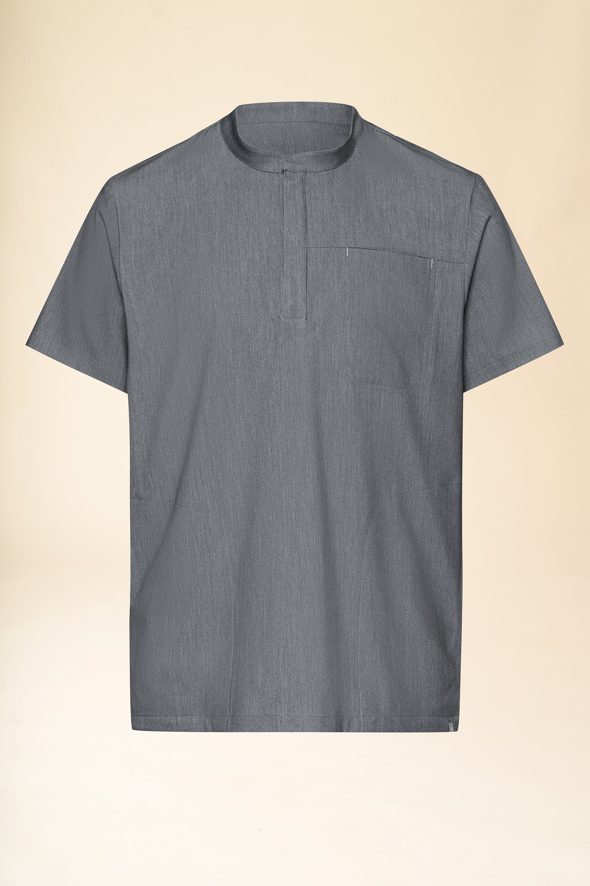 KAERE Schlupfkasack Herren - Stehkragen grau melange