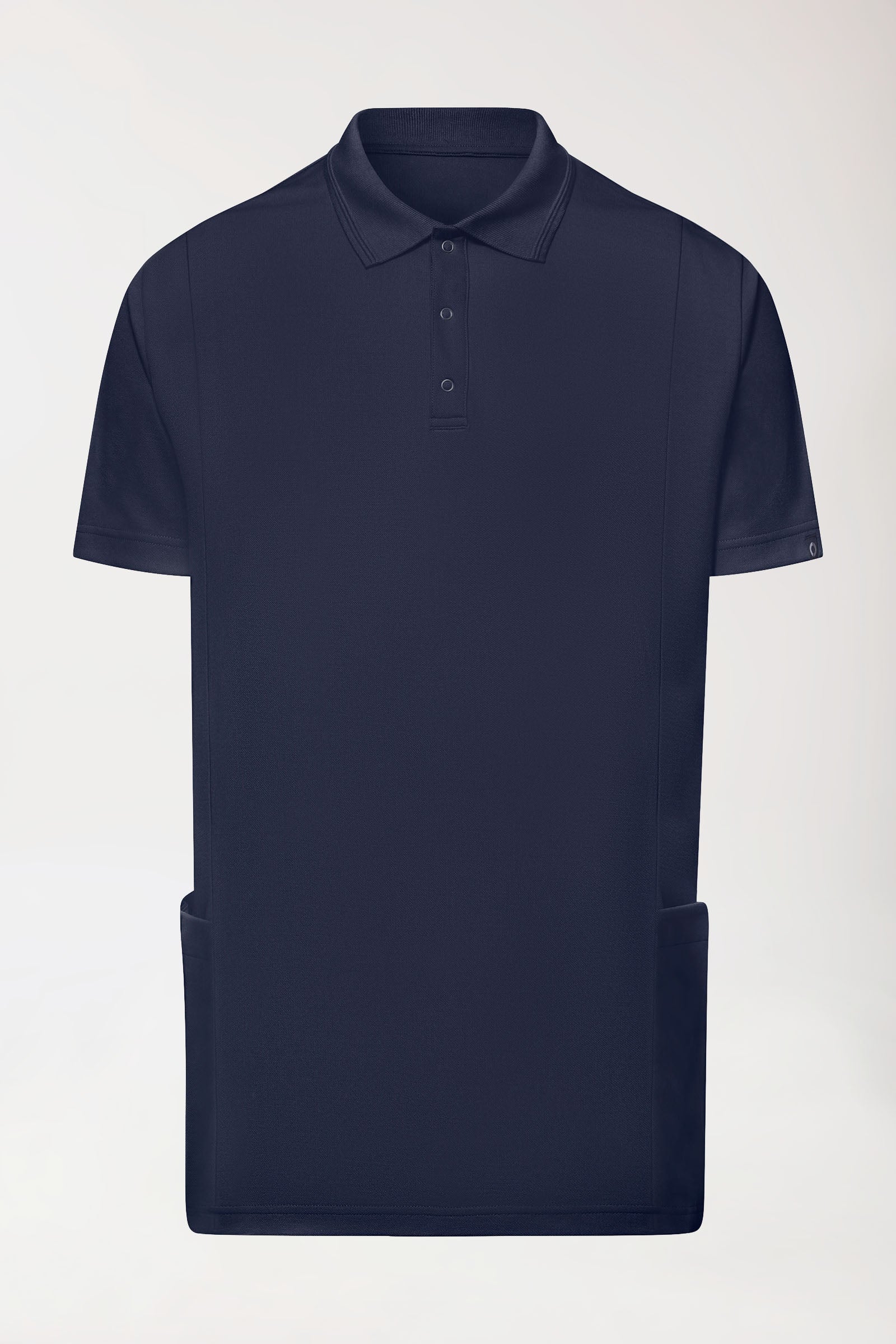 COMFY FLEX Stretch Schlupfkasack Herren - Polokragen navy, Vorderansicht 