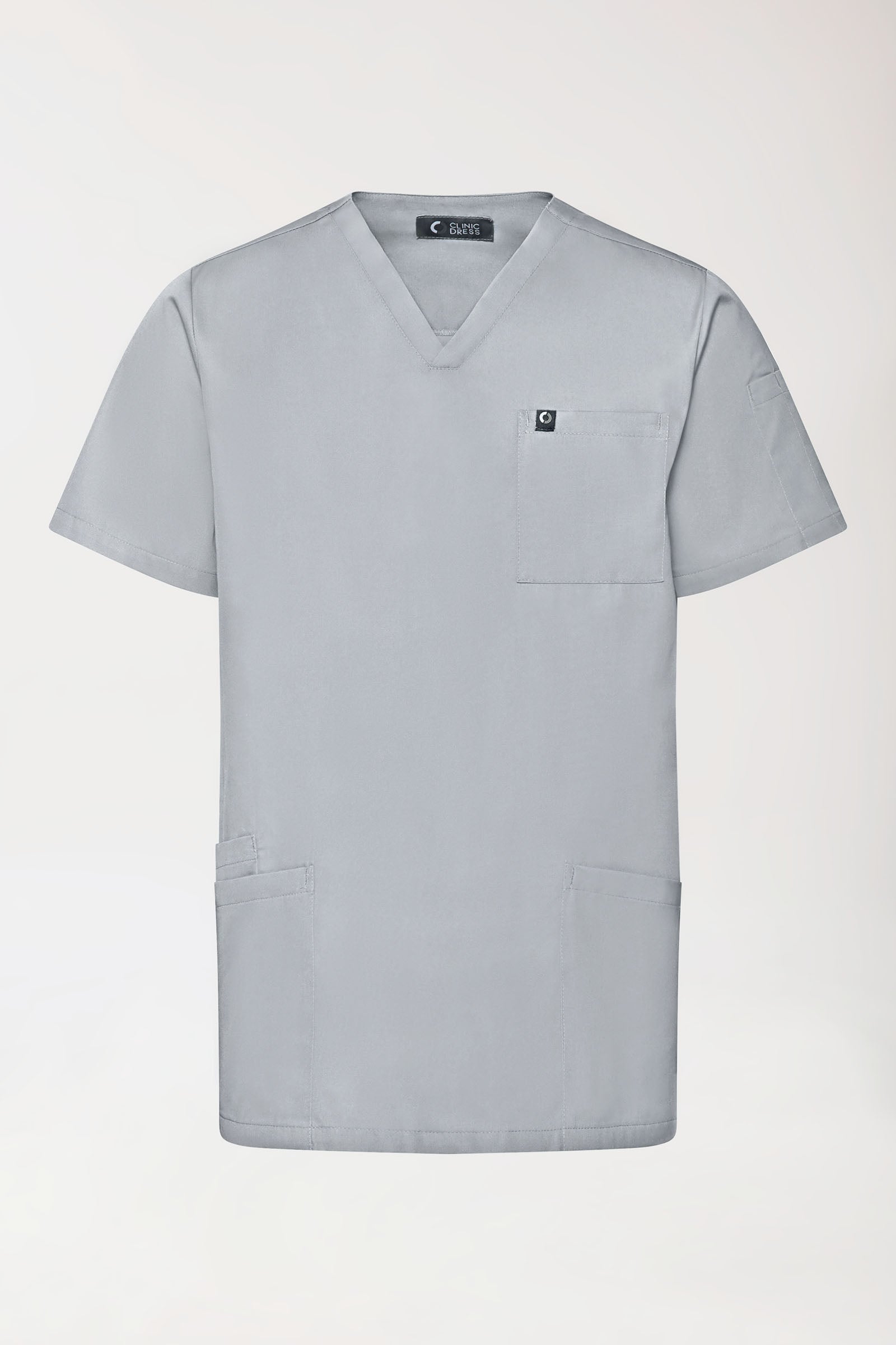 GREEN Stretch Schlupfkasack Herren - V-Ausschnitt perlgrau