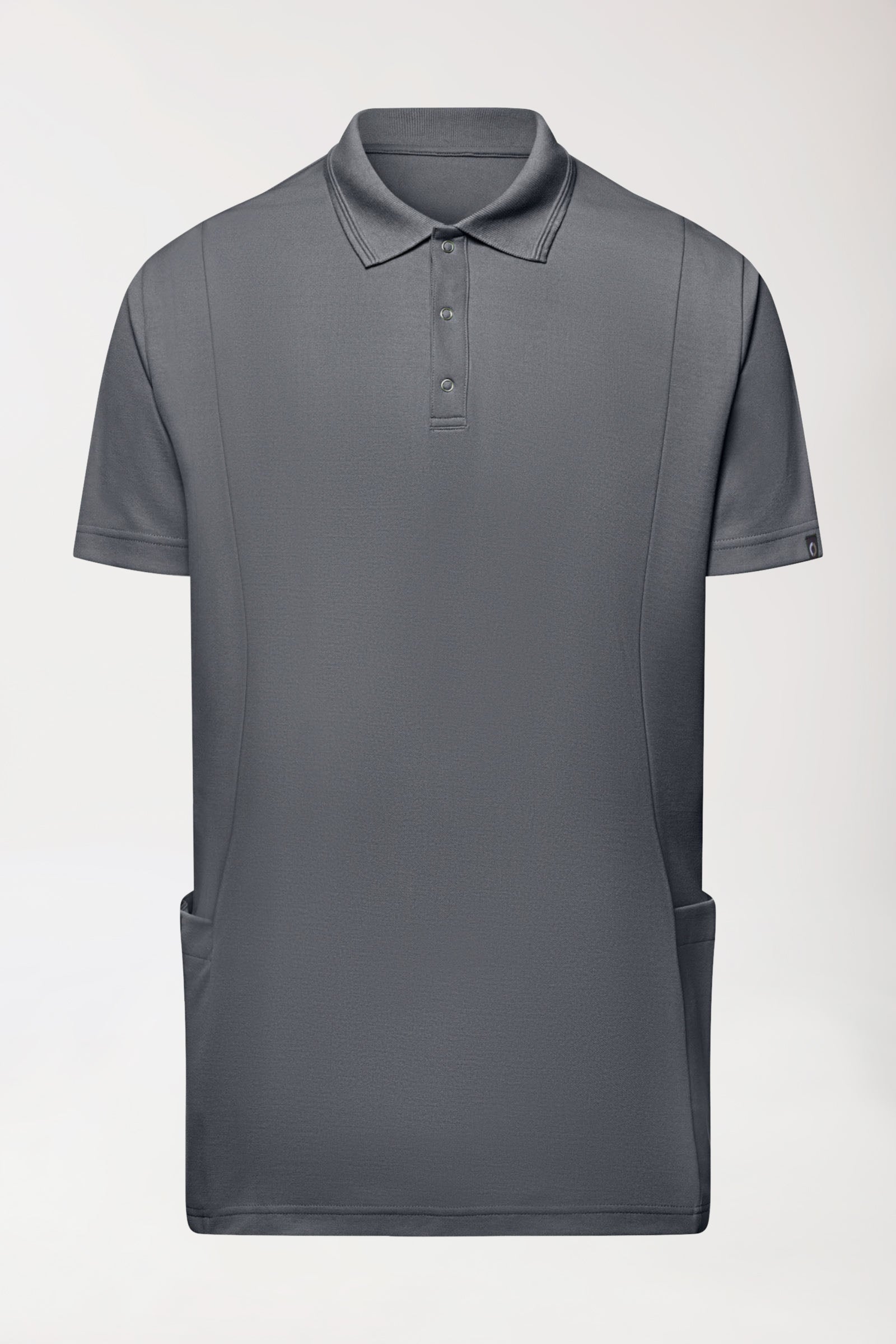 COMFY FLEX Stretch Schlupfkasack Herren - Polokragen steingrau