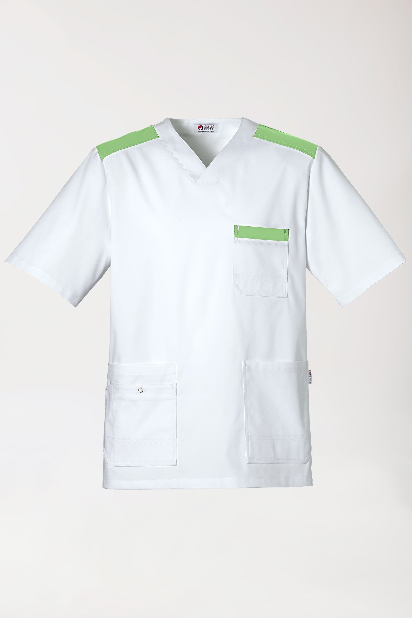 CLINIC STRETCH Schlupfkasack Herren weiß/apfelgrün