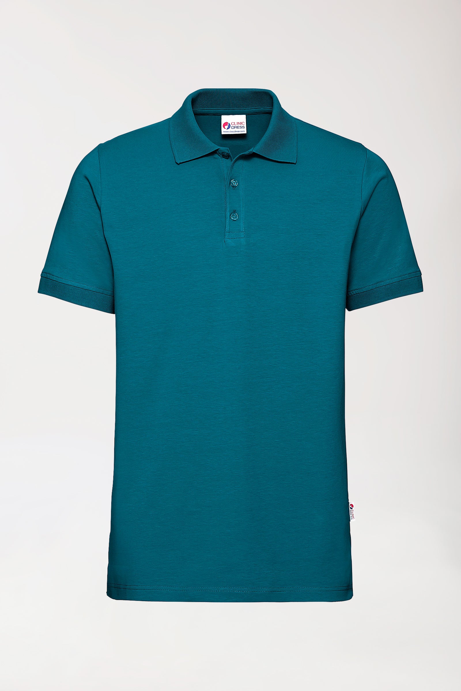 Stretch Shirt Herren - Polokragen - Knopfleiste petrol