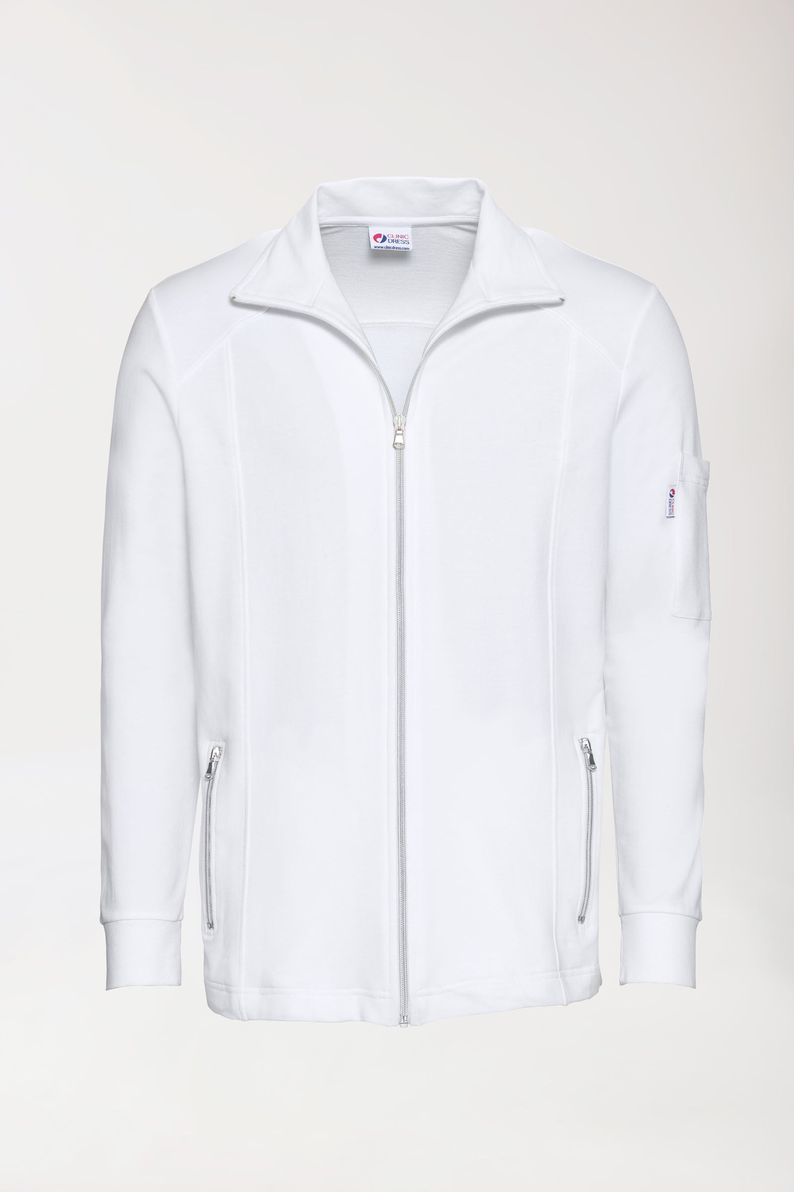 Sweatjacke Herren - Stehkragen weiß