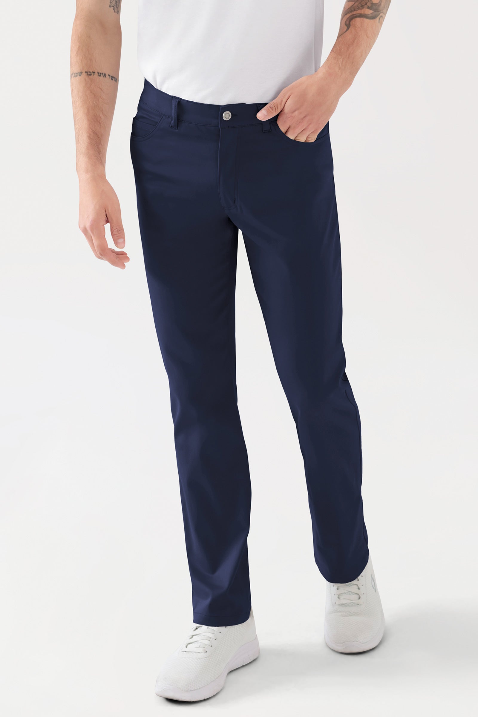 COMFY FLEX 5-Pocket Hose Herren - gerades Bein navy, Vorderansicht 