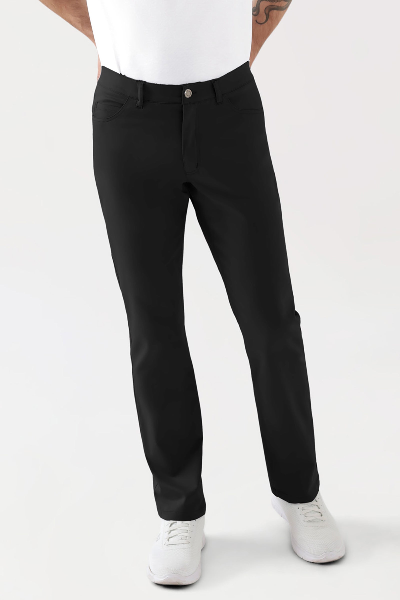 COMFY FLEX 5-Pocket Hose Herren - gerades Bein schwarz, Vorderansicht 