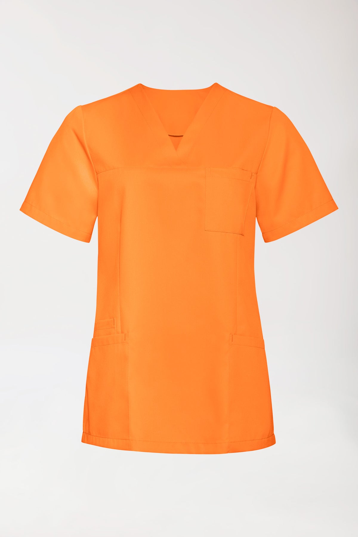 TENCEL™ Schlupfkasack Damen - V-Ausschnitt brillant orange, Vorderansicht 