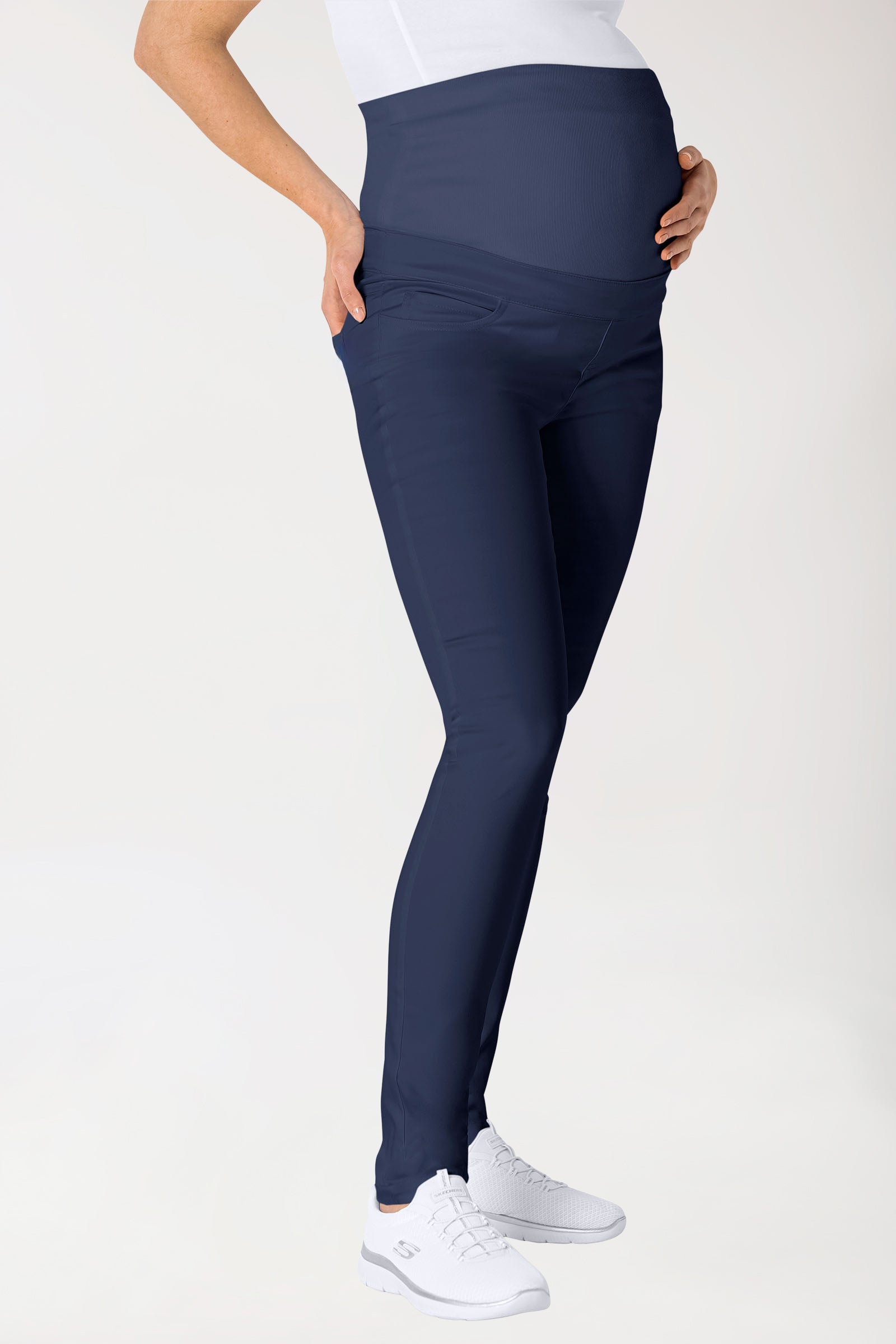 Stretch Umstandshose navy, Vorderansicht 