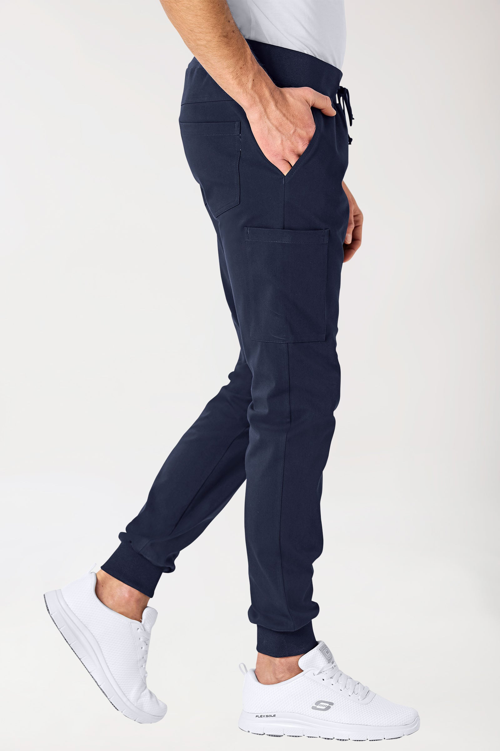 Stretch Hose Herren - Jogpants navy, Vorderansicht 