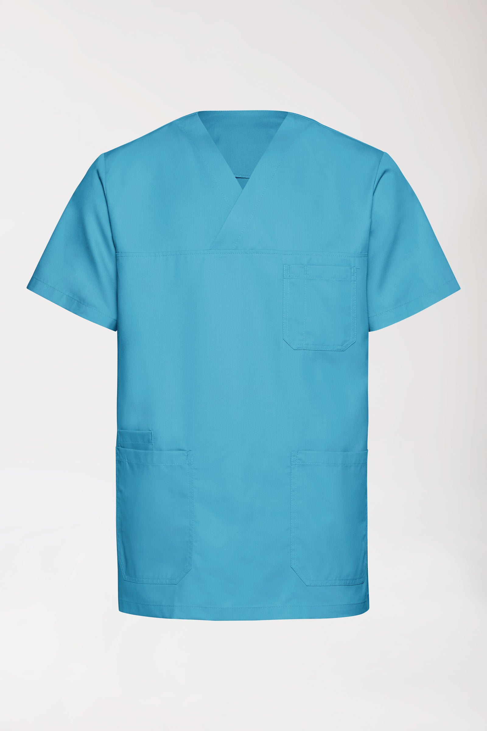 TENCEL™ Schlupfkasack Herren - V-Ausschnitt dark türkis, Vorderansicht 