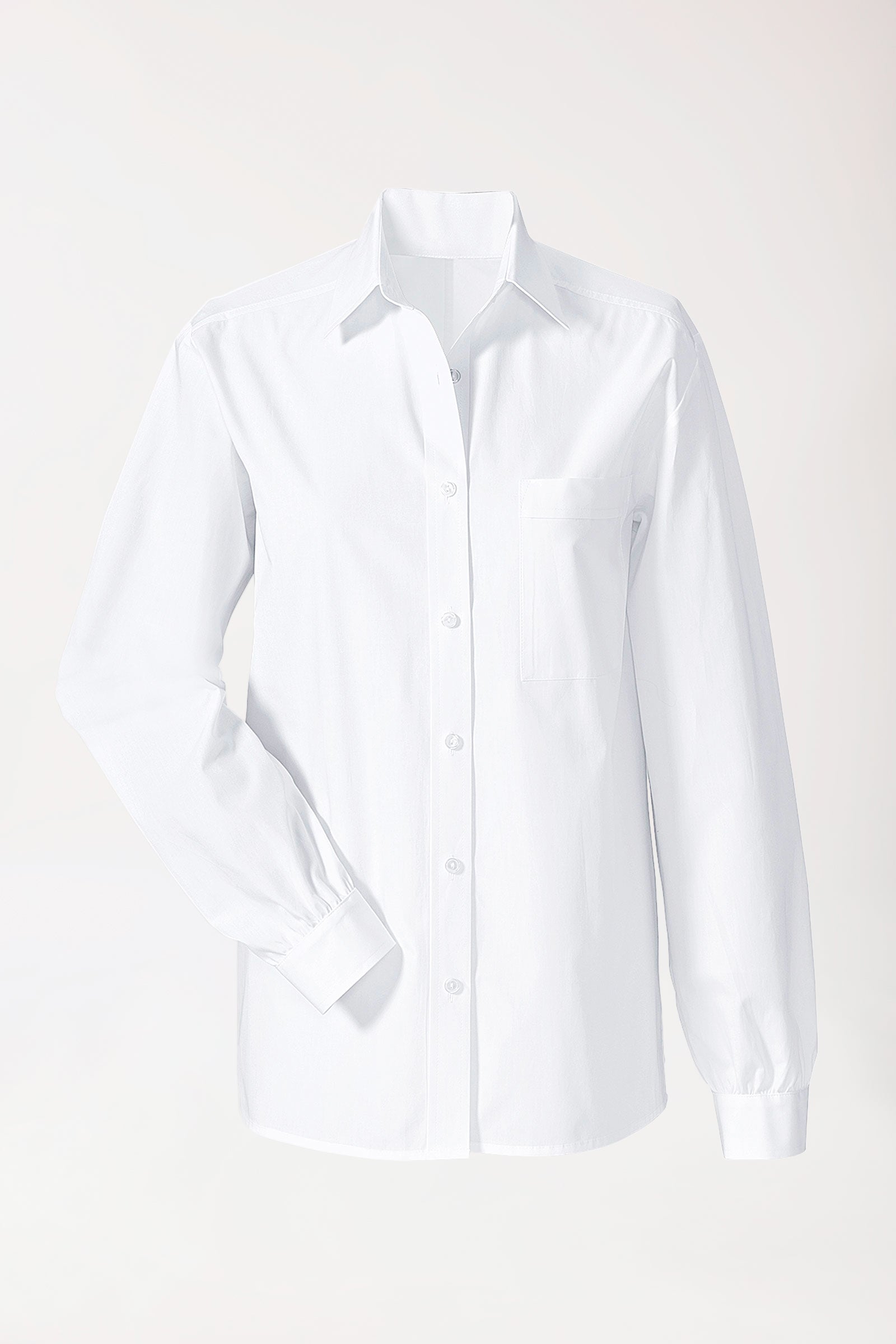 Bluse Weiß Langarm 100% Baumwolle