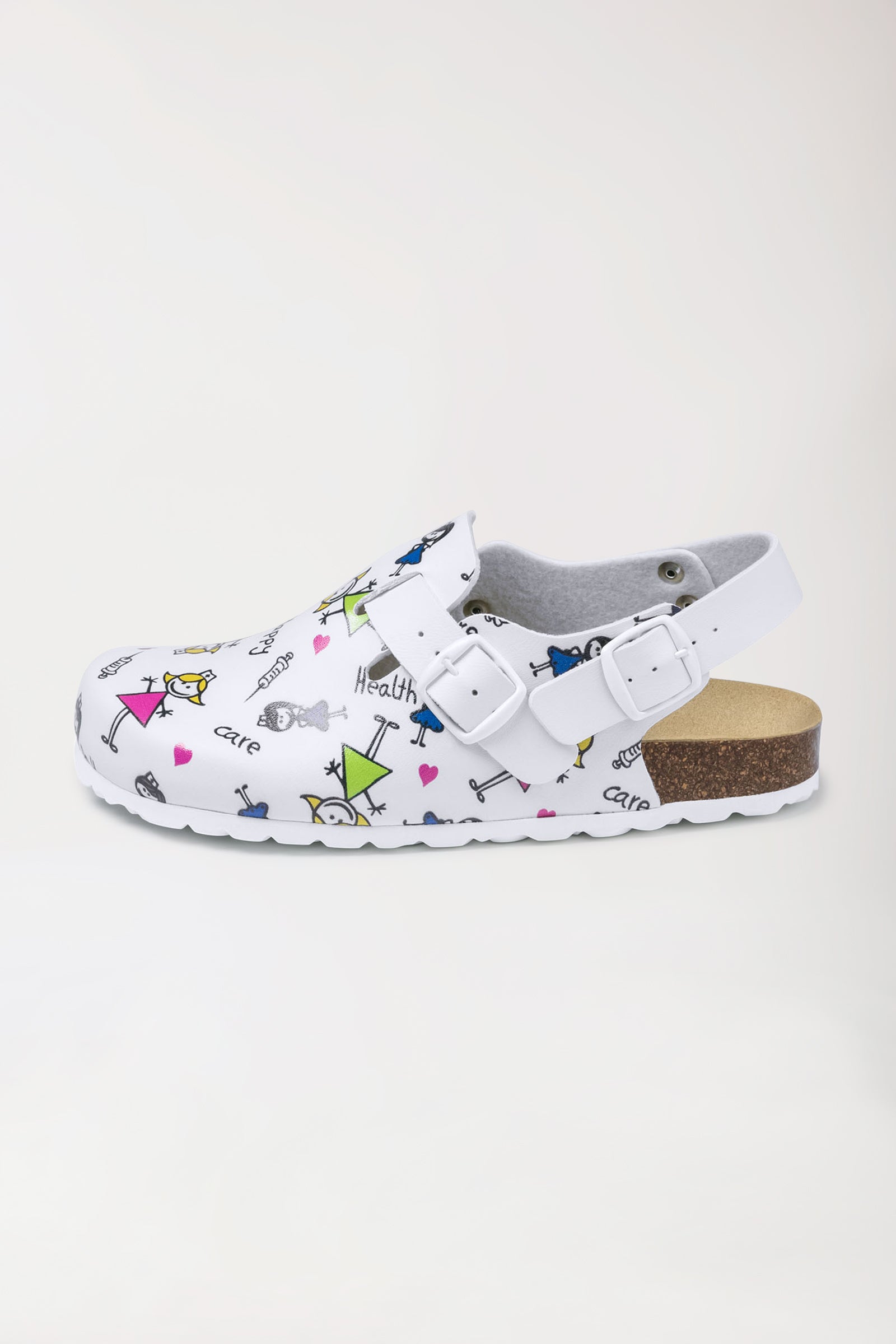 Damen Clog - Korkfußbett - bunt, Vorderansicht 