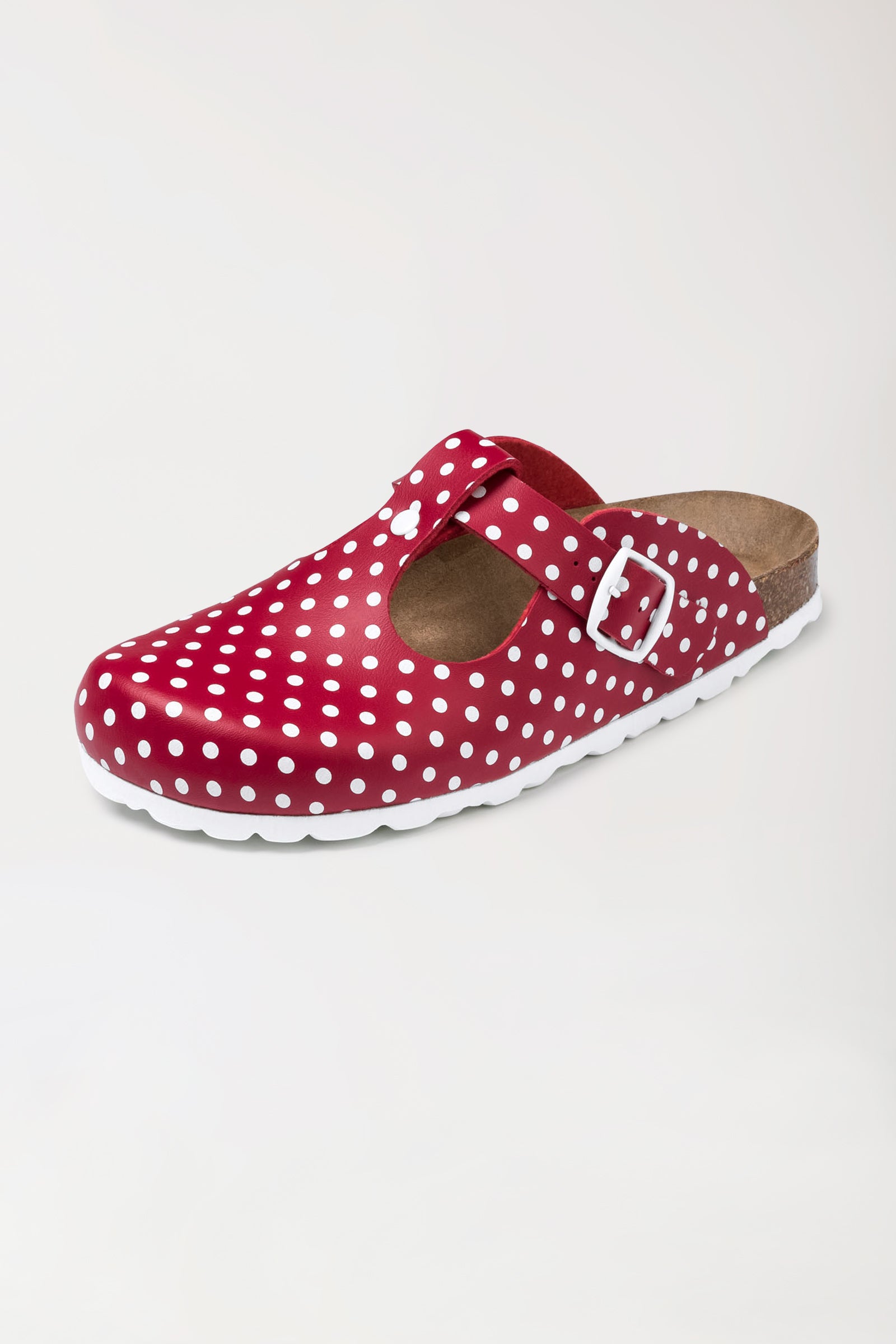 Damen Clog rot/weiß