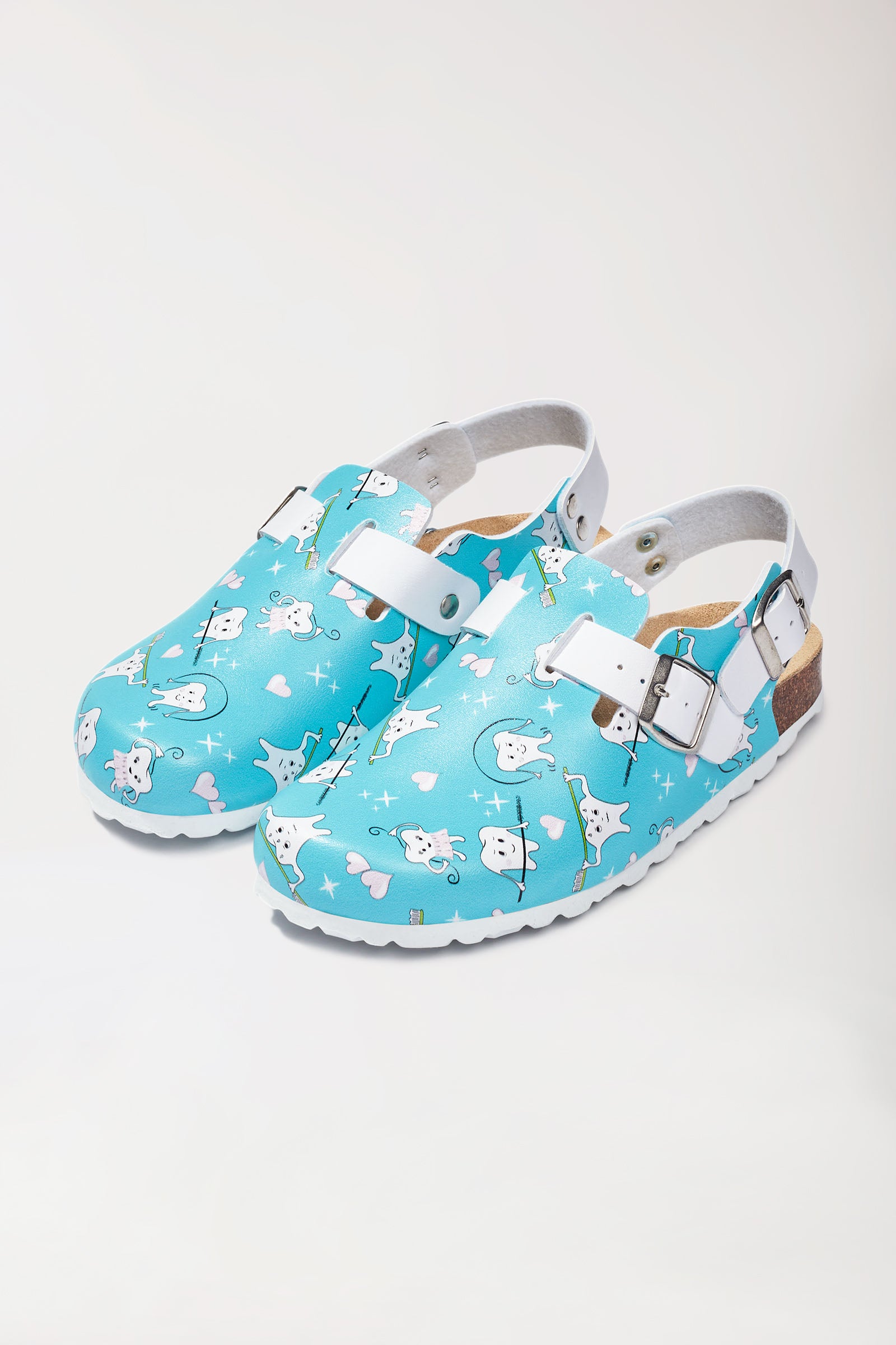 Damen Clog türkis/weiß