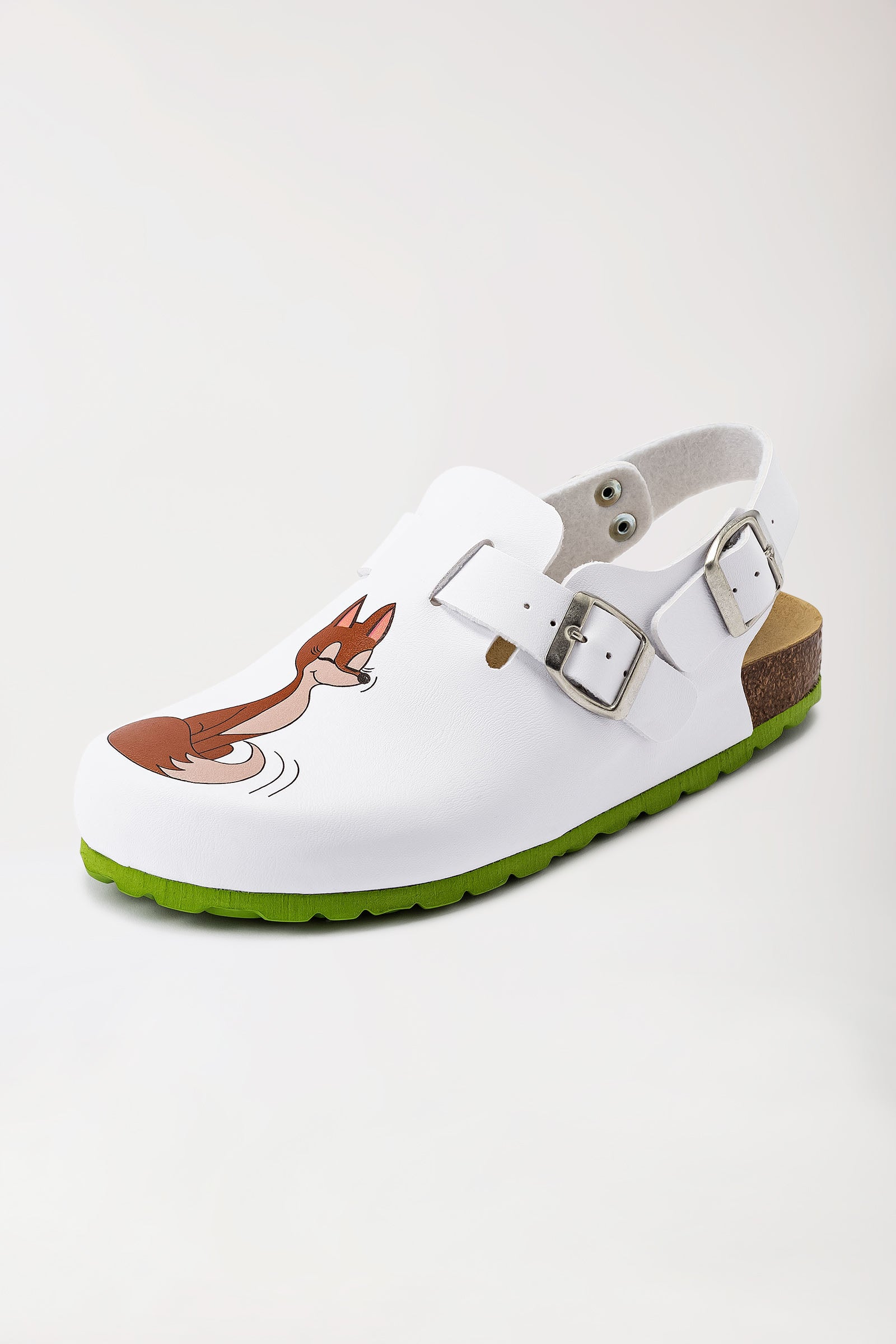 Damen Clog weiß/apfelgrün