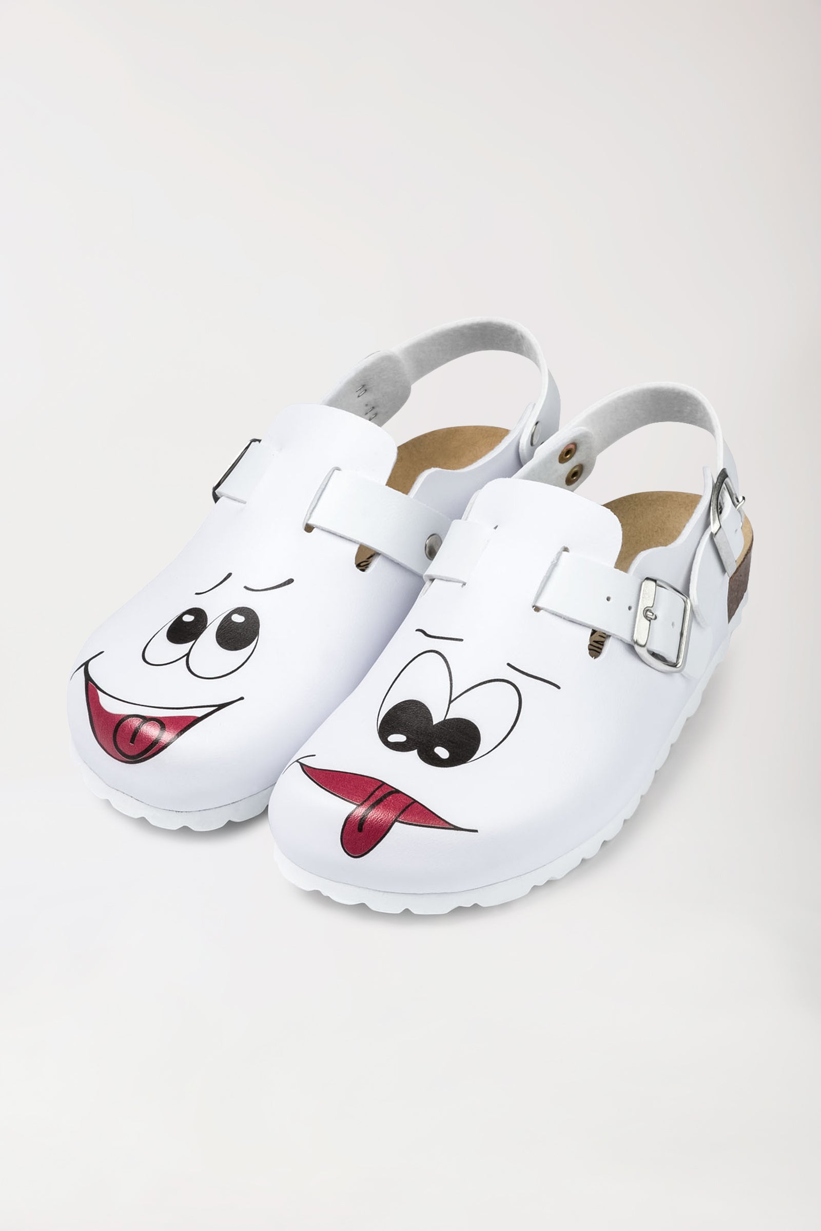 Damen Clog - Motivdruck - weiß/bunt