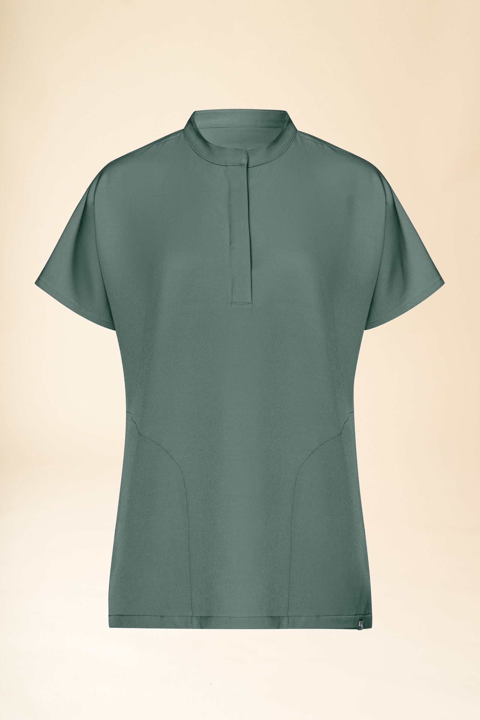 KAERE Schlupfkasack Damen - Stehkragen dunkelgrün, Vorderansicht 