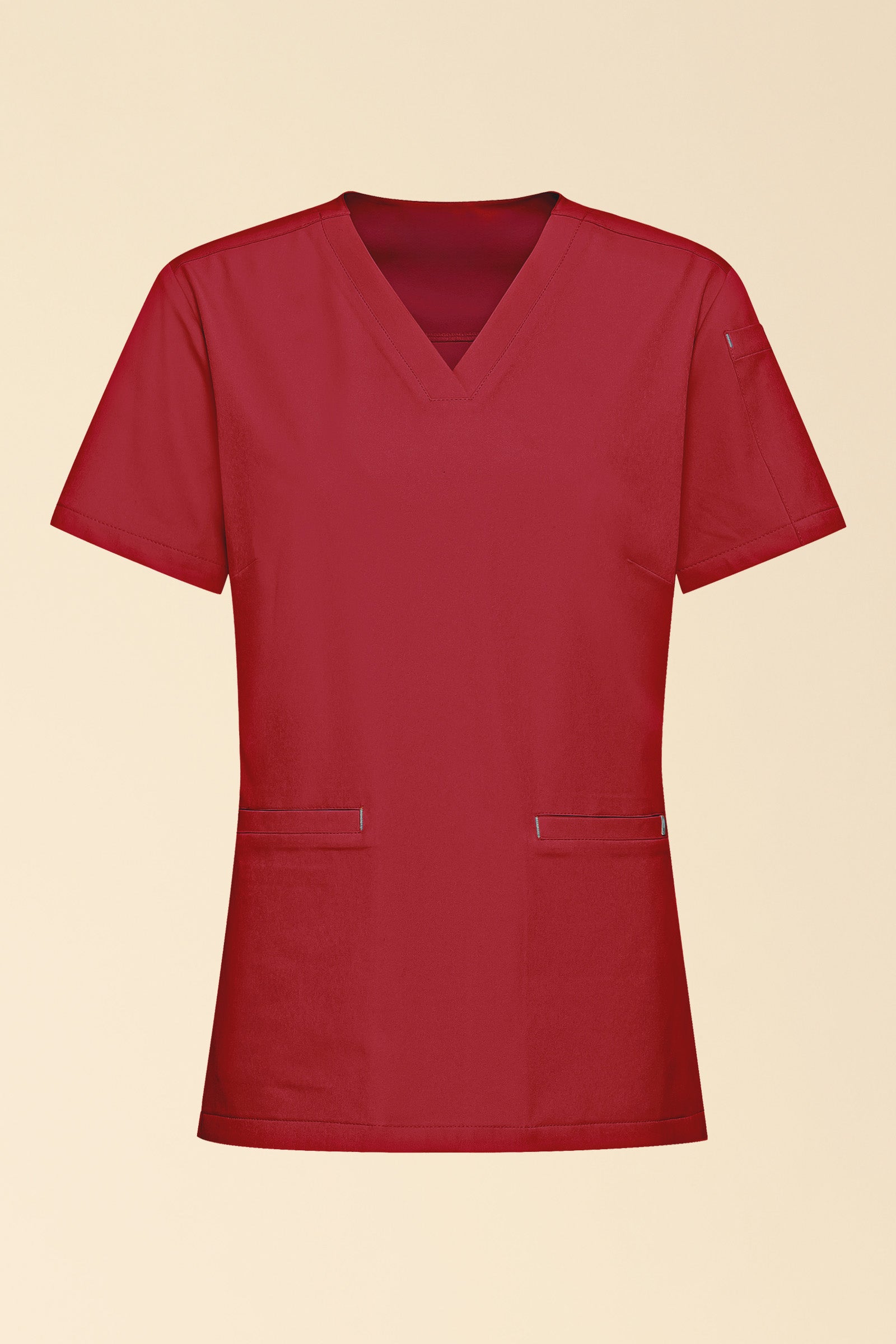 KAERE Schlupfkasack Damen - V-Ausschnitt rot, Vorderansicht 