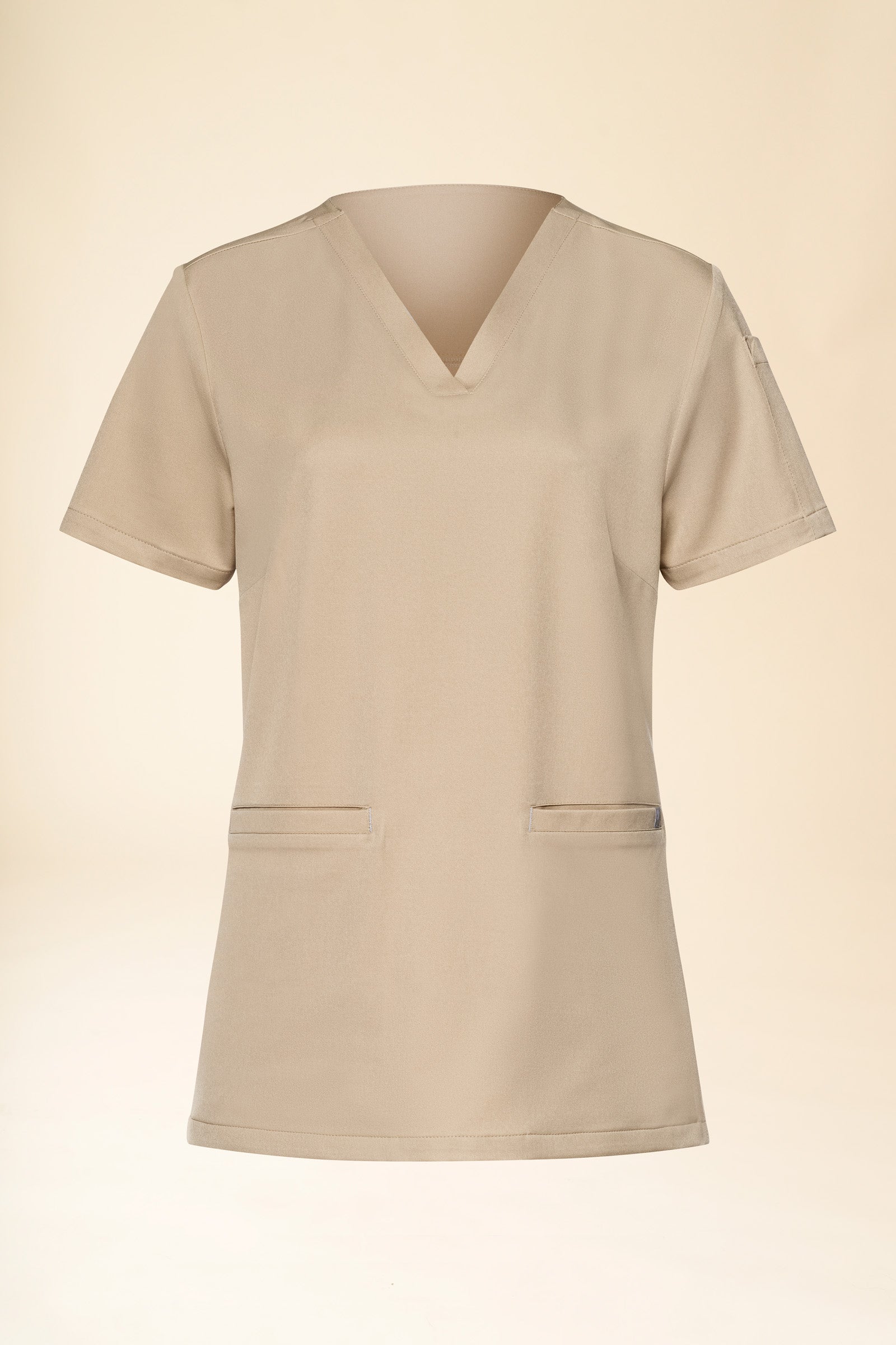 KAERE Schlupfkasack Damen - V-Ausschnitt sand, Vorderansicht 