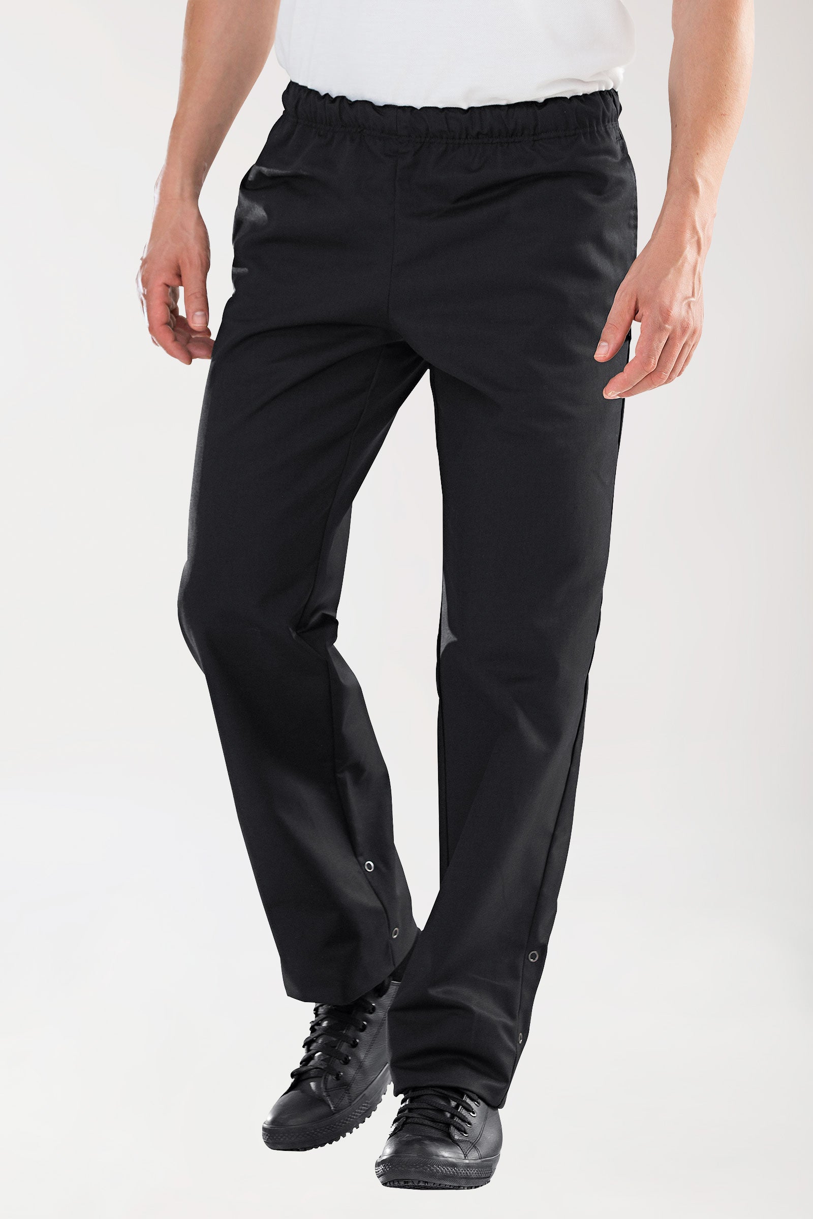 Gastro Hosen Herren - Rundumgummibund schwarz